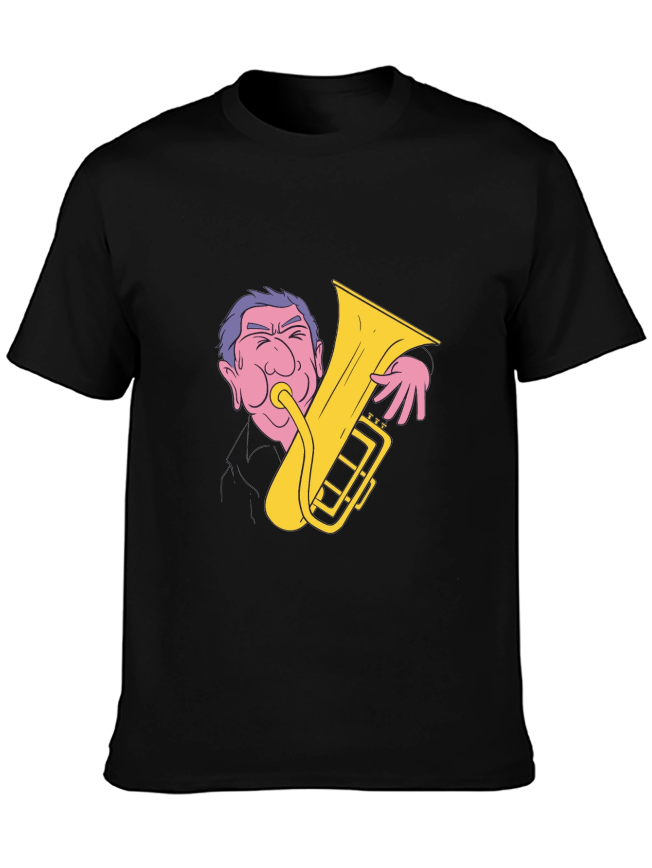 Black Man Playing Tuba Graphic T-Shirt view 3