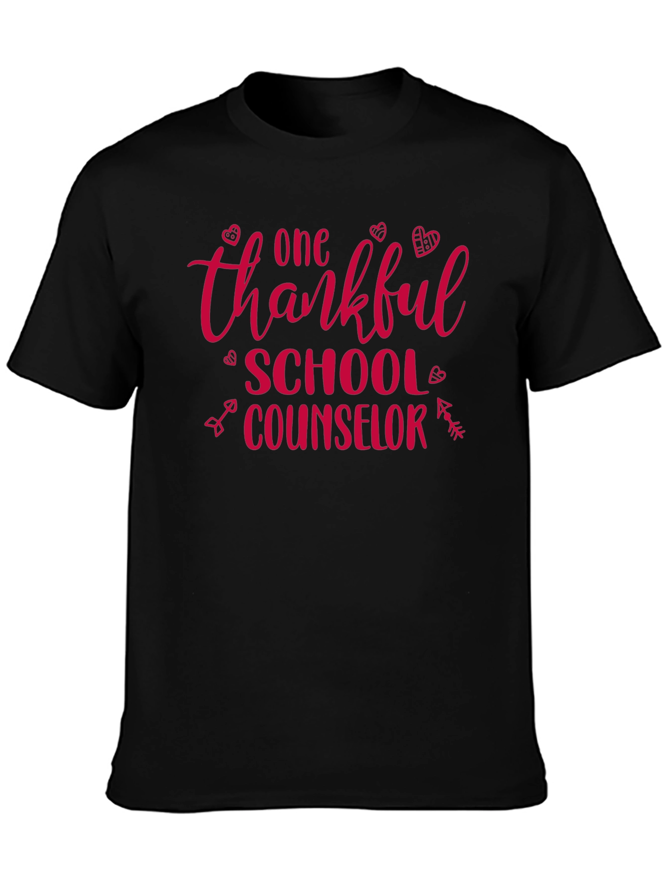 Black Thankful School Counselor T-Shirt view 3