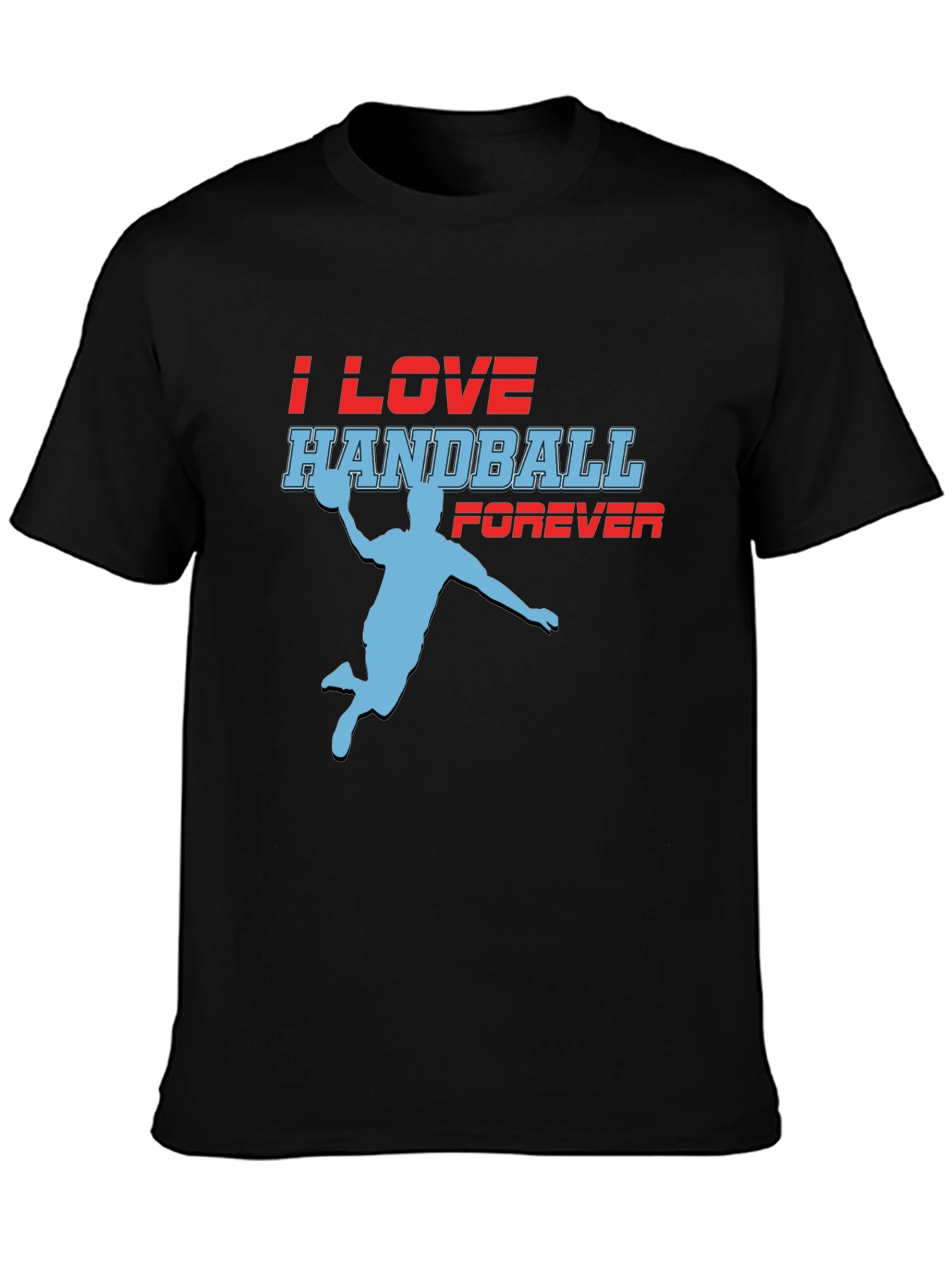 Black Handball Fan T-Shirt - I Love Handball Forever view 3