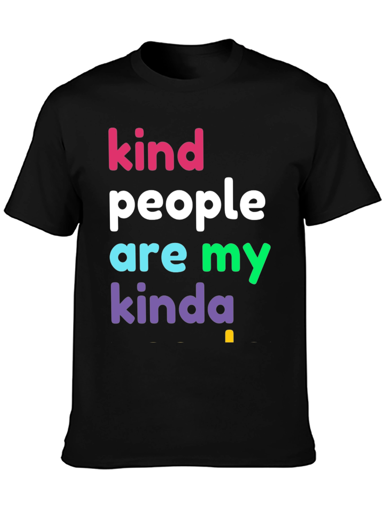 Black Kind People T-Shirt - Colorful Graphic Tee view 3