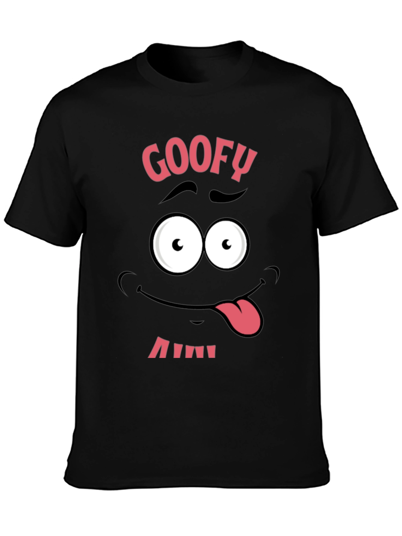 Black Funny Goofy Face Graphic Tee - Black view 3