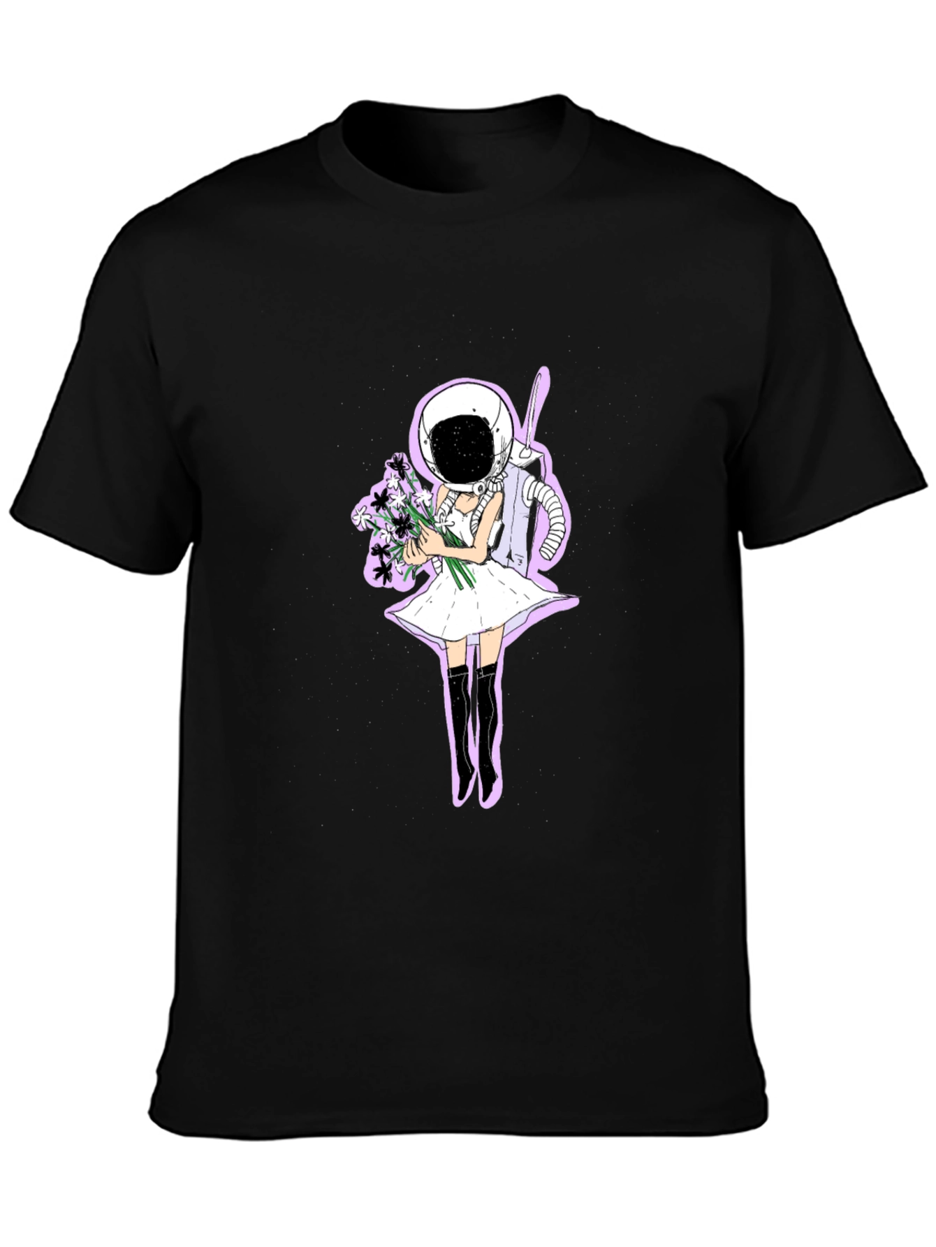 Black Astronaut Girl T-Shirt view 3