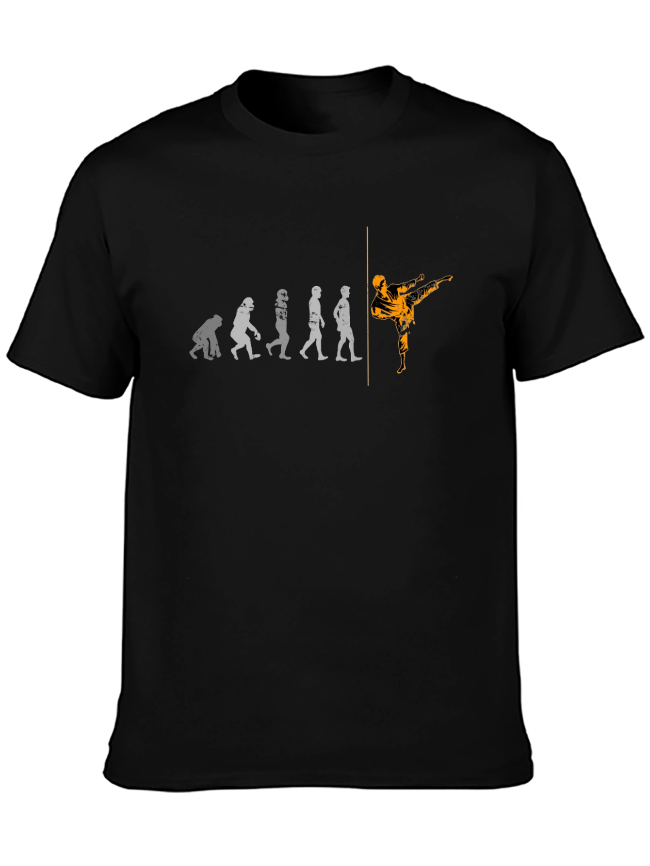 Black Evolution of Kick T-Shirt - Black Martial Arts Tee view 3