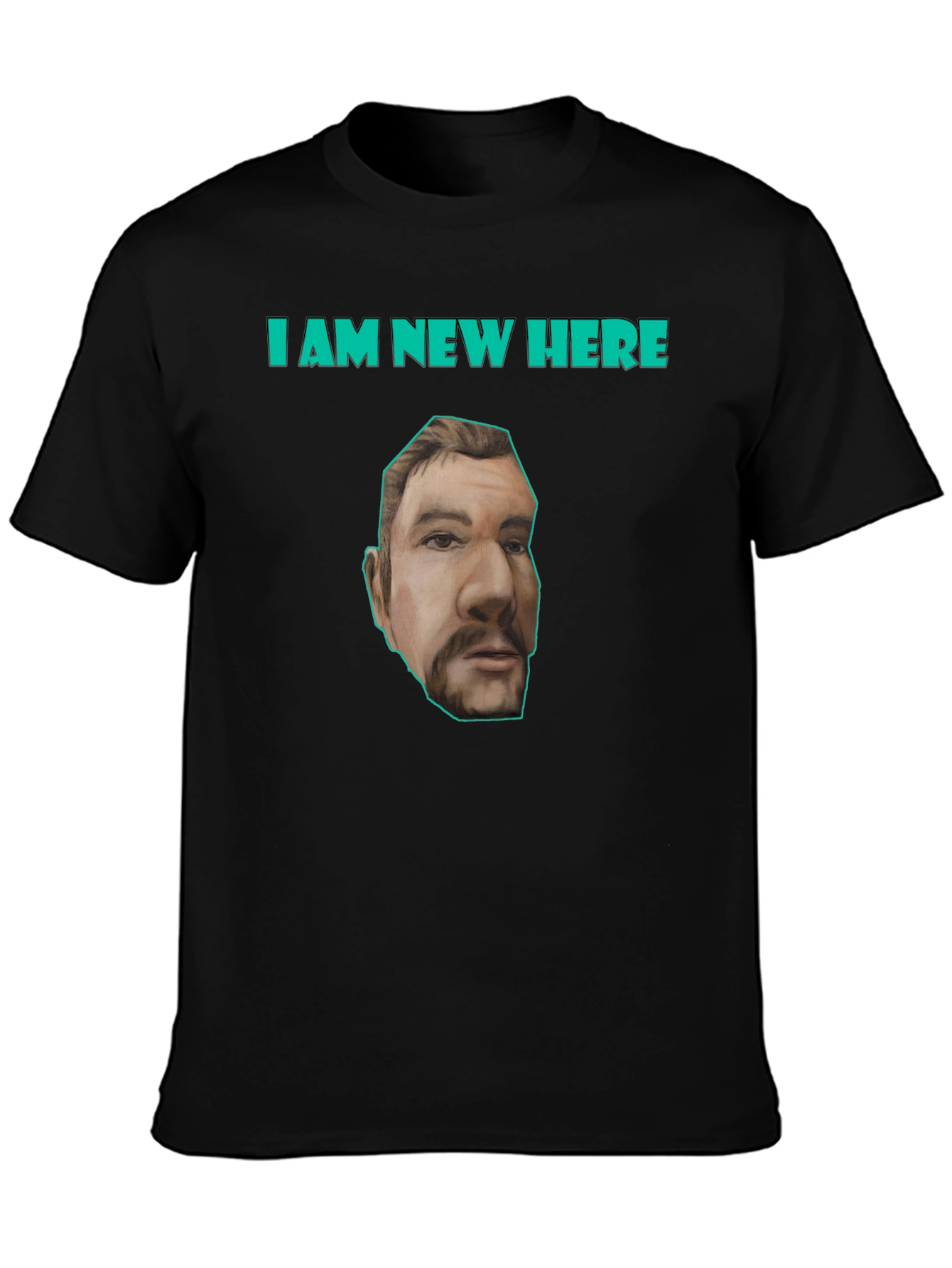 Black I Am New Here T-Shirt view 3