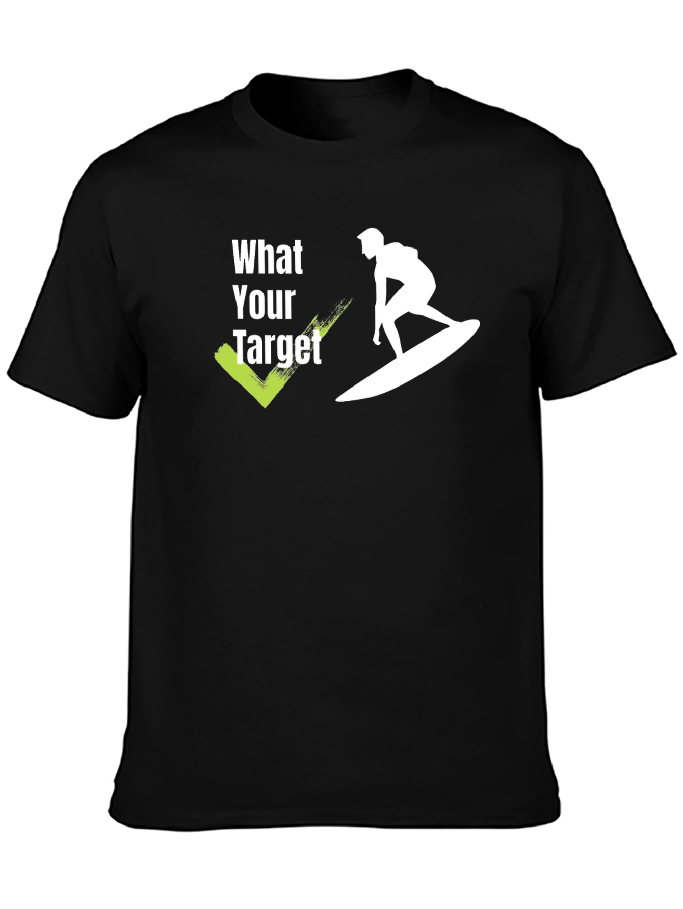 Black What Your Target Surf Graphic T-Shirt view 3