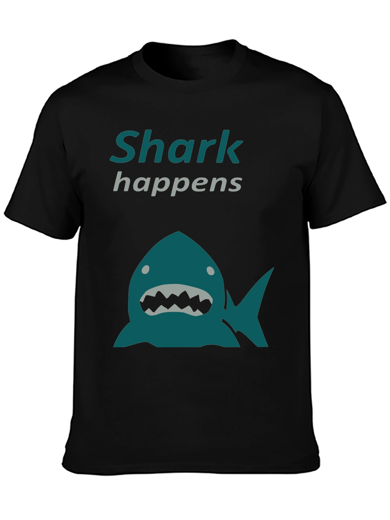 Black Shark Happens Graphic T-Shirt - Novelty Tee view 3