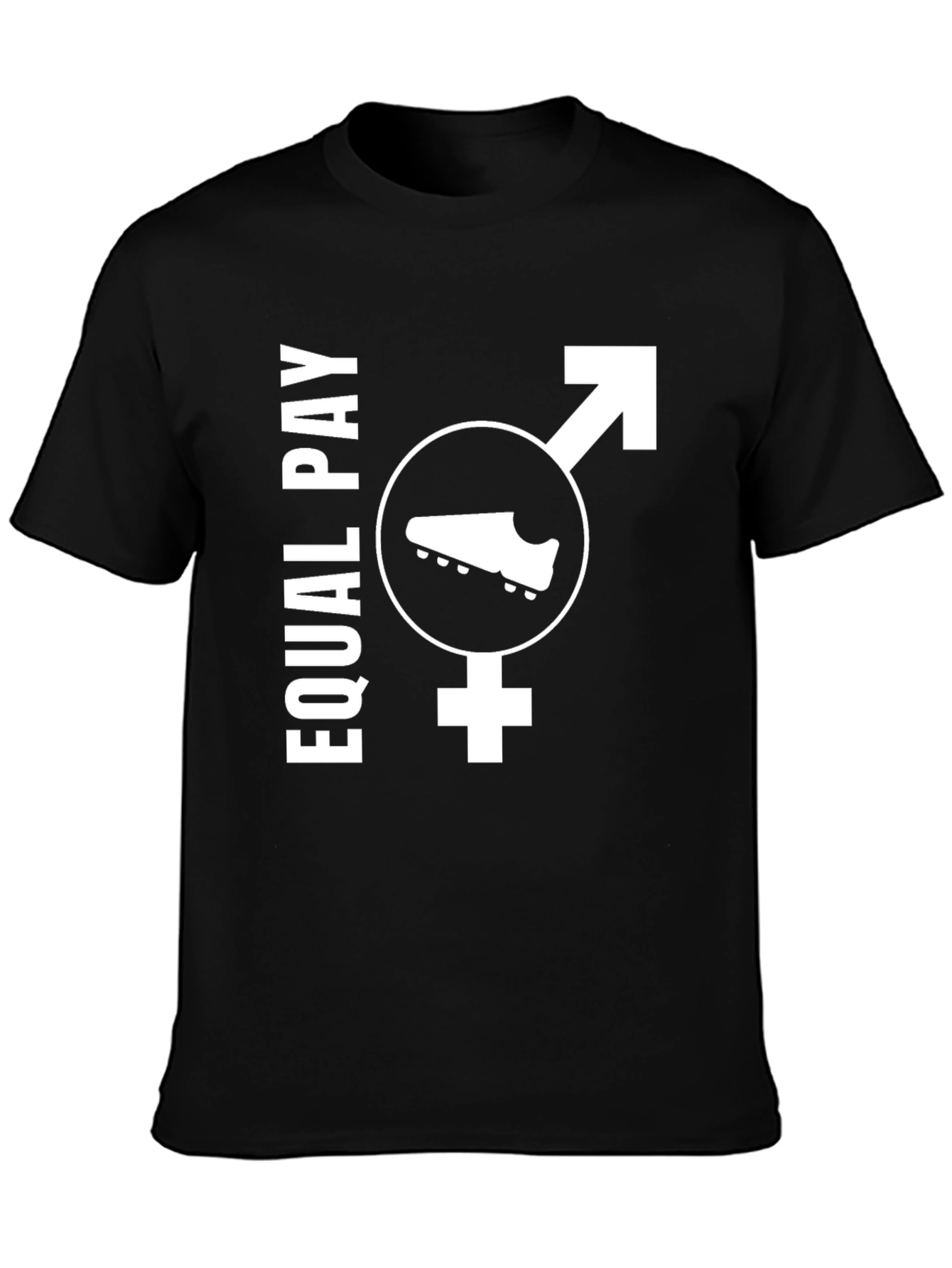Black Equal Pay Soccer T-Shirt - Unisex Advocacy Tee view 3