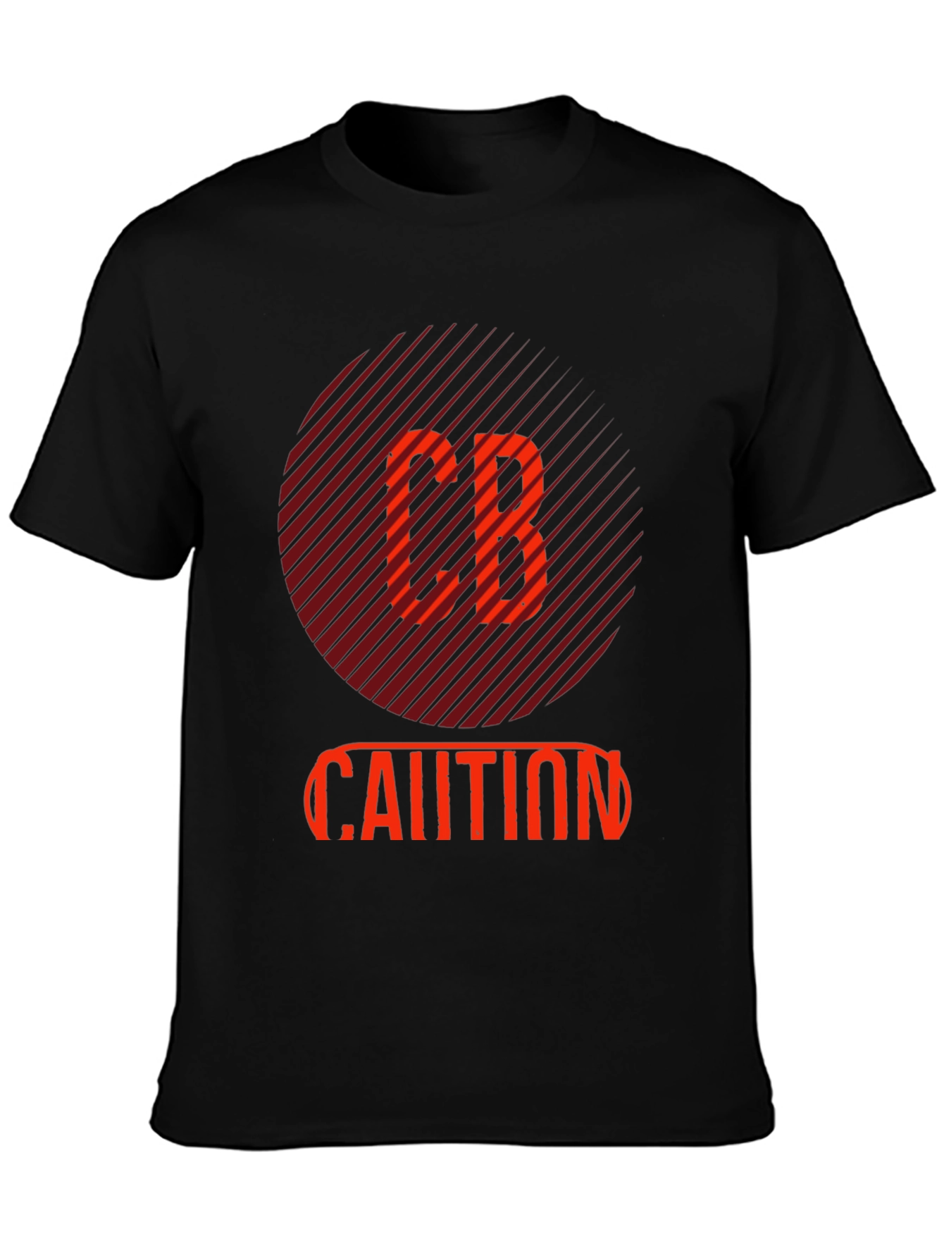 Black CB Caution Graphic Tee - Stylish Men's Black T-Shirt view 3