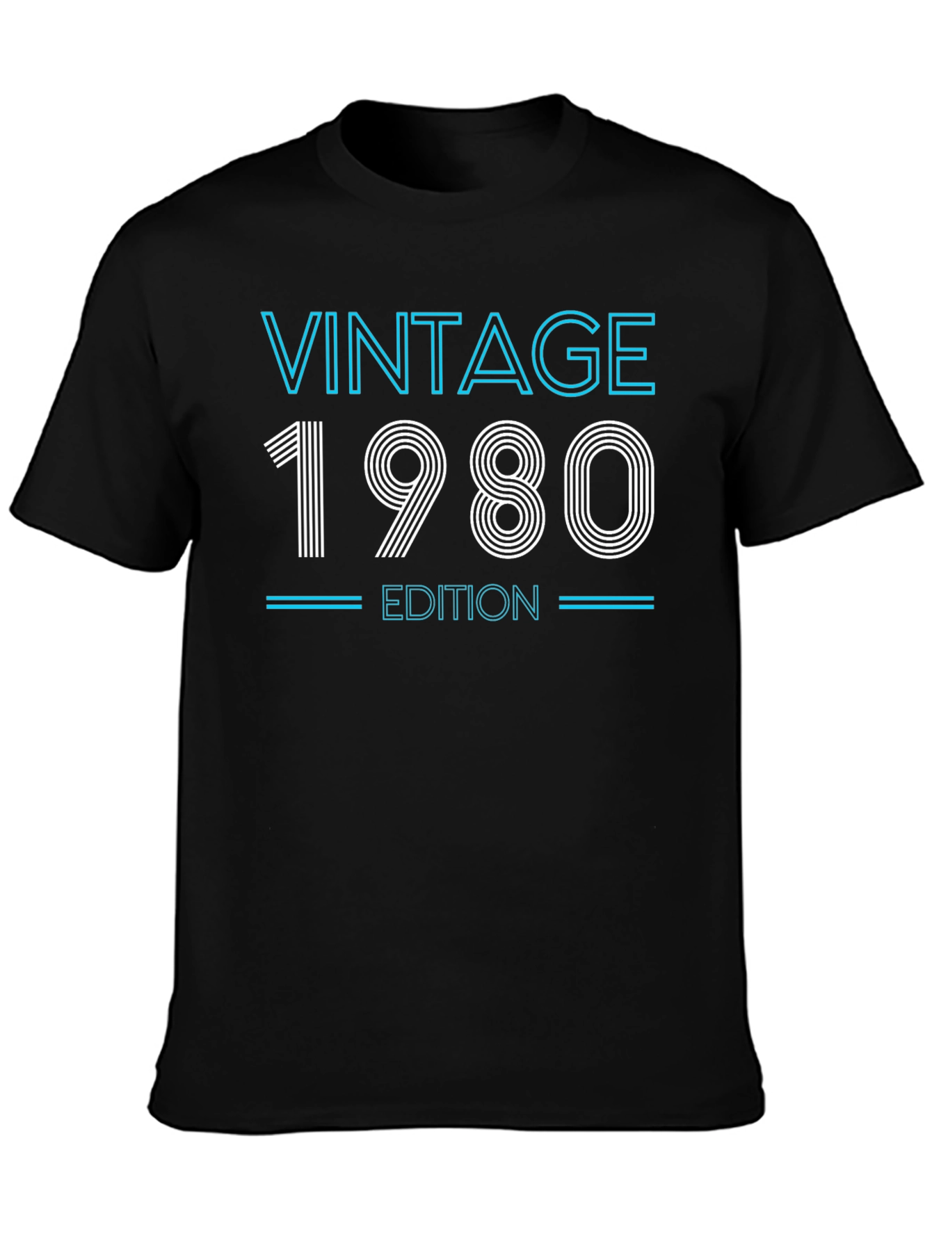 Black Vintage 1980 Edition Graphic T-Shirt view 3