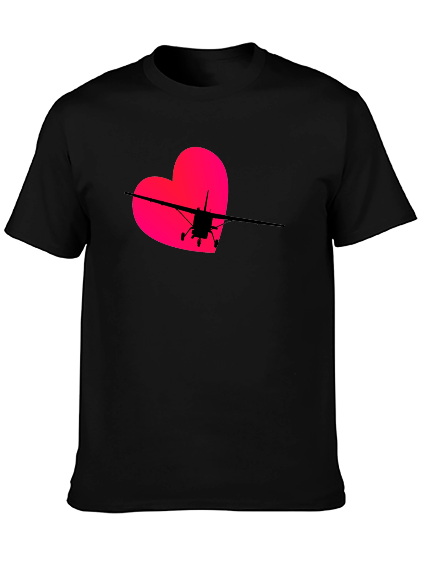 Black Pilot Heart T-Shirt - Aviation Love view 3