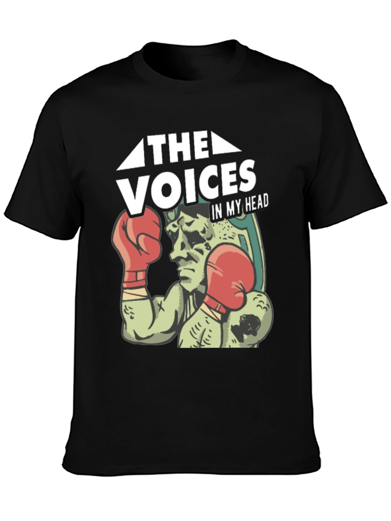 Black The Voices in My Head T-Shirt - Boxer Graphic Tee view 3