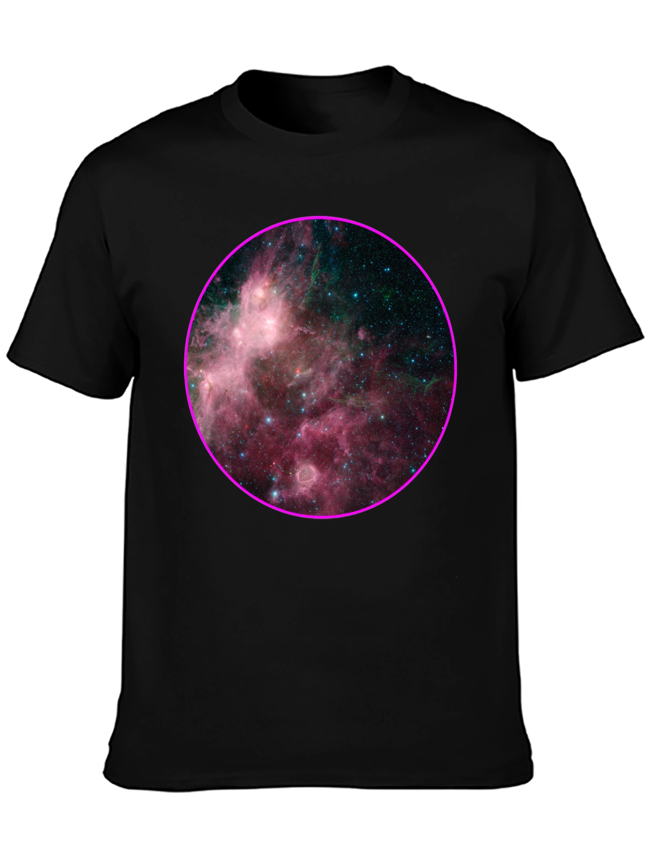 Black Nebula Galaxy Print Black T-Shirt view 3