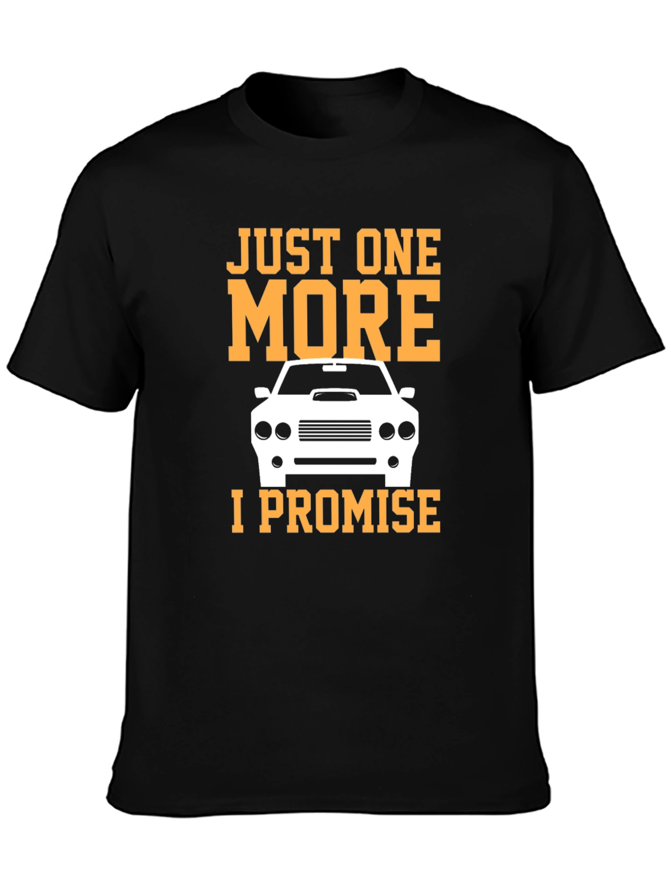 Black Just One More Car T-Shirt - Black Cotton Tee view 3