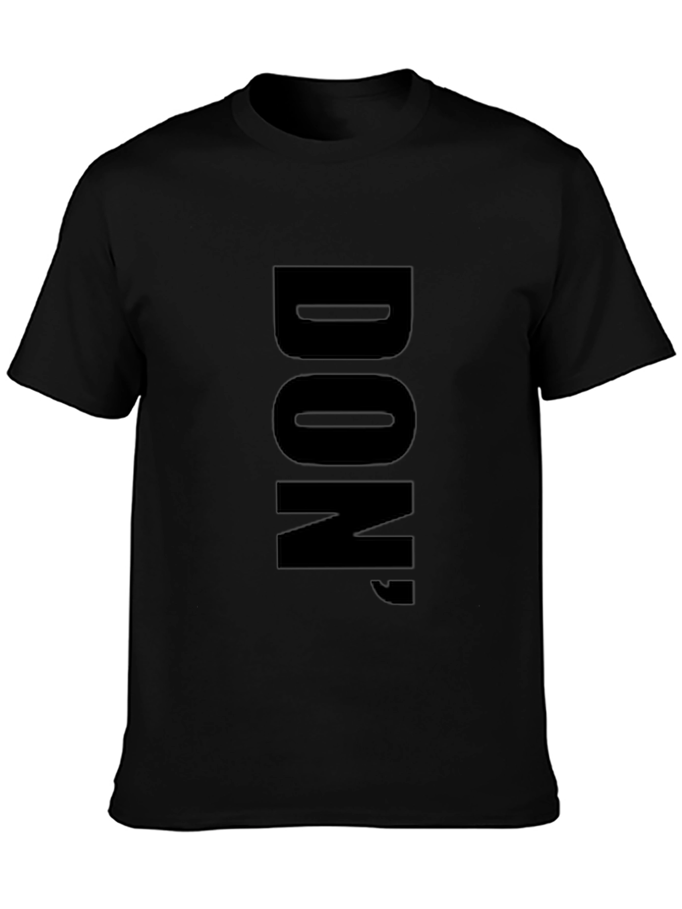 Black Bold 'DON' Black Graphic Tee - Minimalist Style view 3