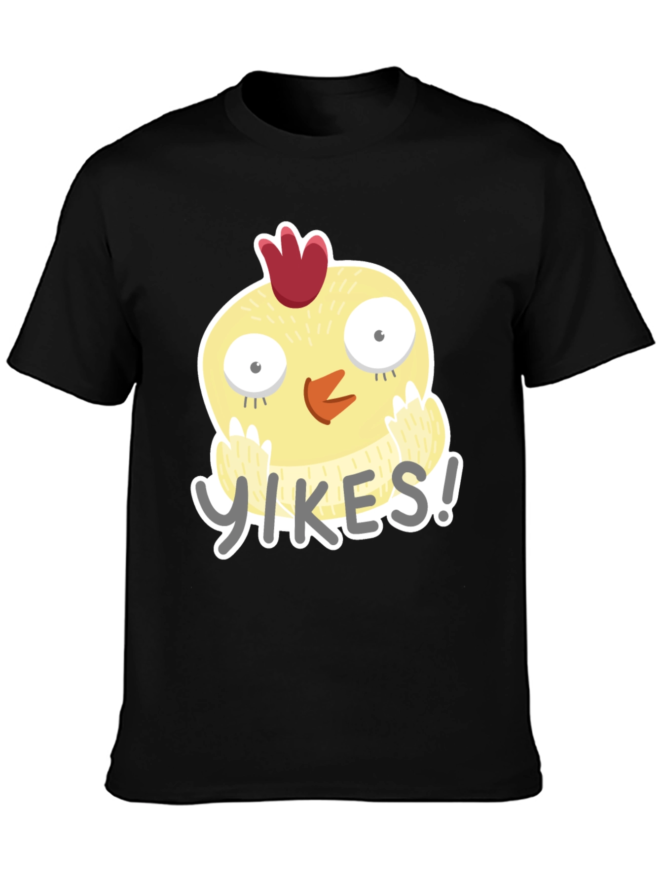 Black Yikes Chicken Graphic Tee - Black Cotton T-Shirt view 3