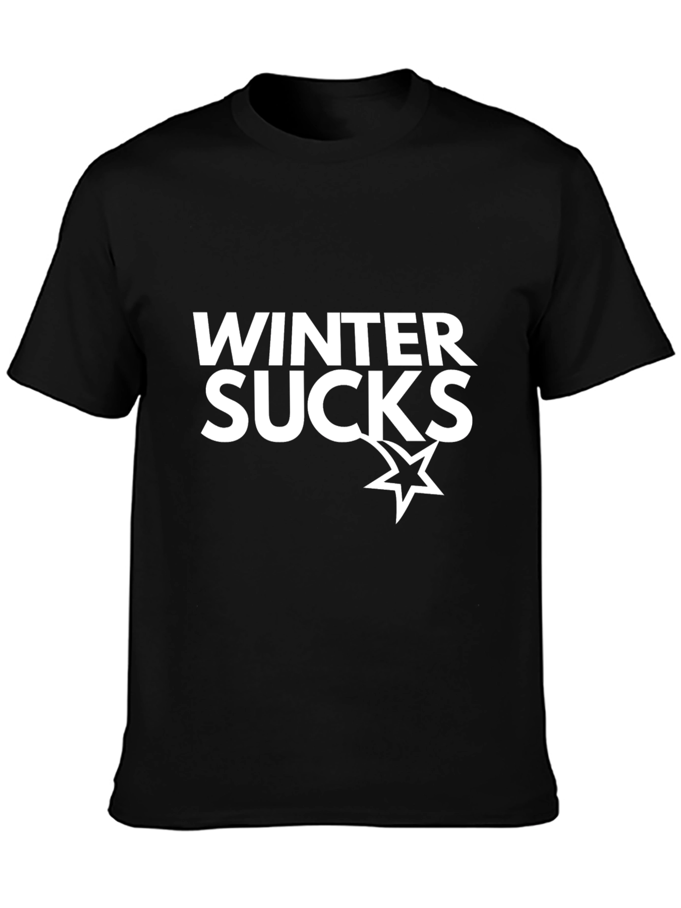 Black Winter Sucks Graphic T-Shirt - Black view 3