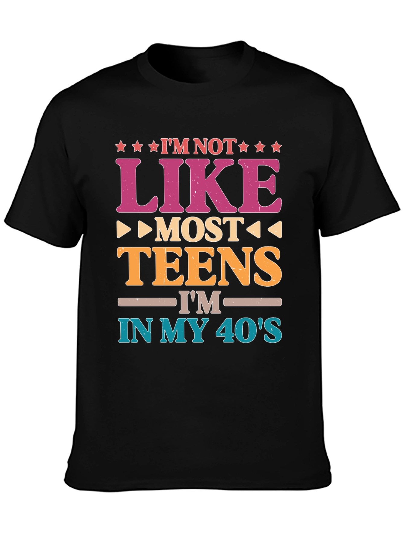 Black I'm Not Like Most Teens T-Shirt - 40's Humor Tee view 3
