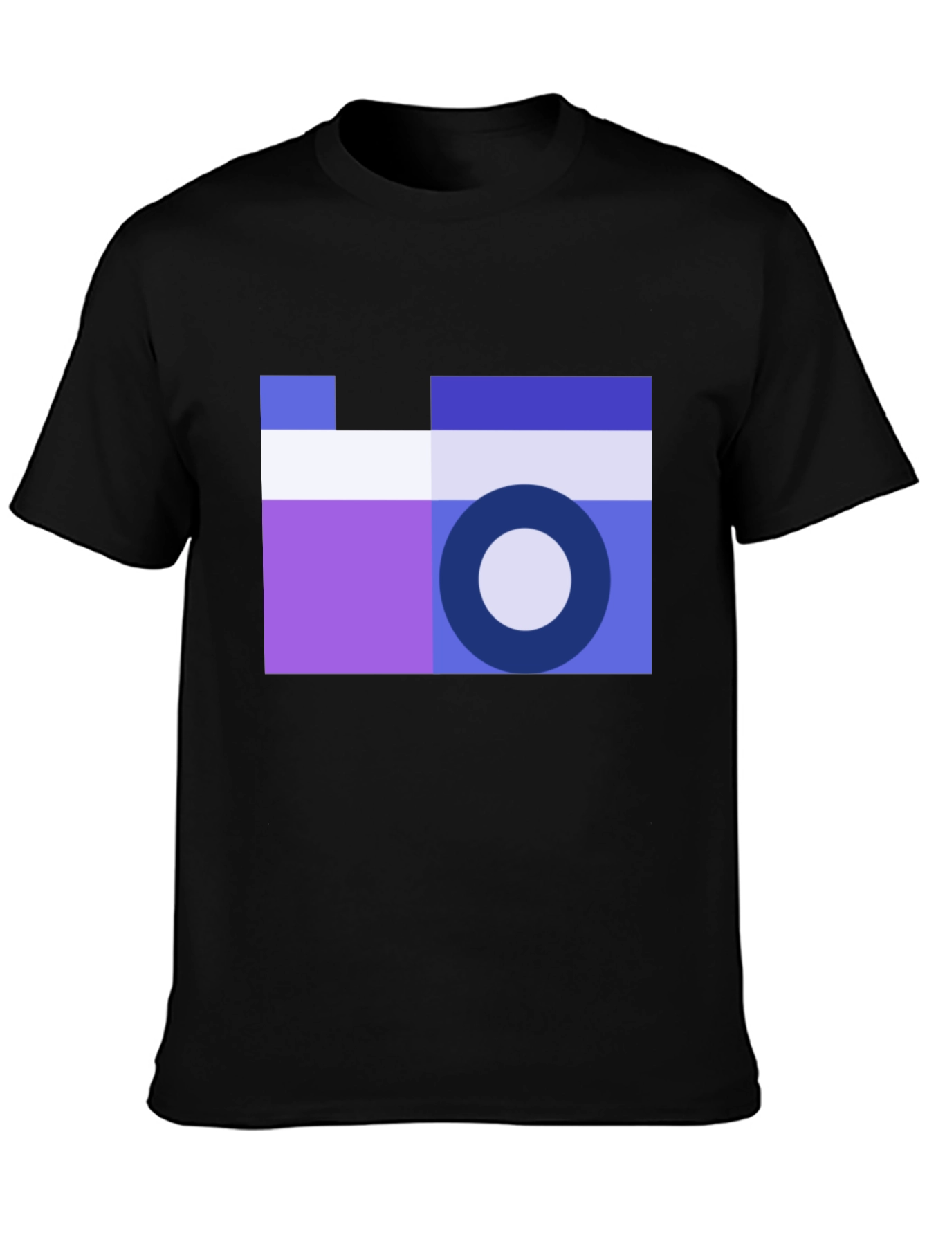 Black Geometric Camera Graphic Tee - Cool Minimalist Design view 3