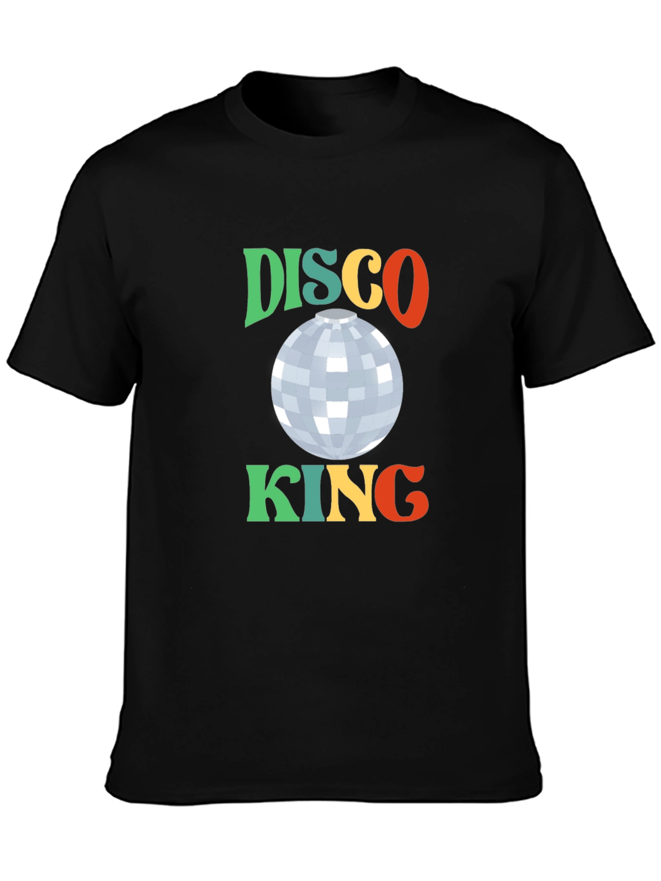 Black Retro Disco King Graphic T-Shirt view 3