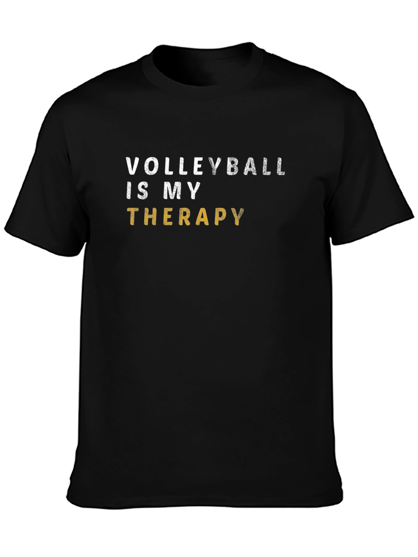 Black Volleyball Is My Therapy Graphic T-Shirt view 3