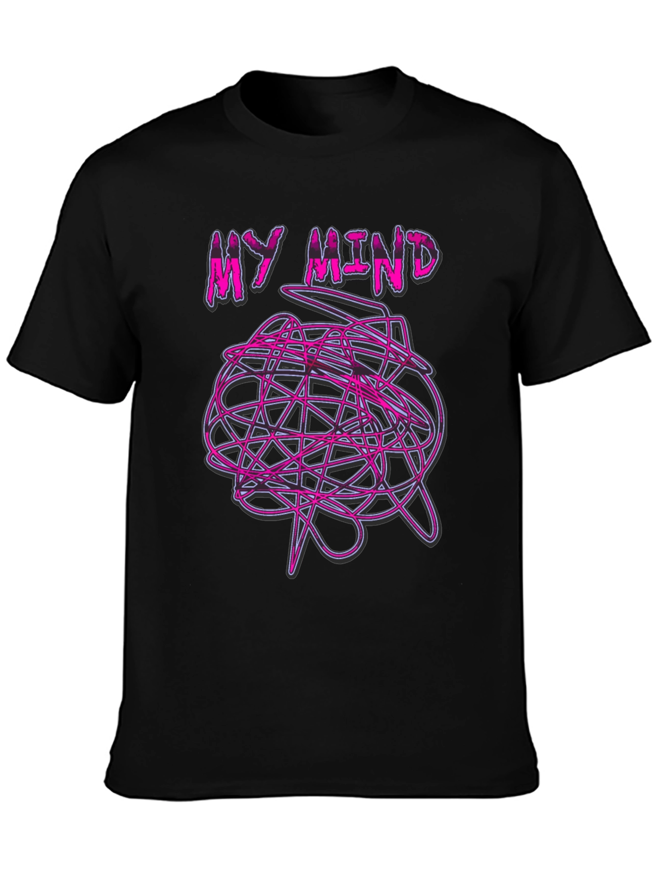 Black My Mind Graphic T-Shirt - Chaotic Brain Design view 3