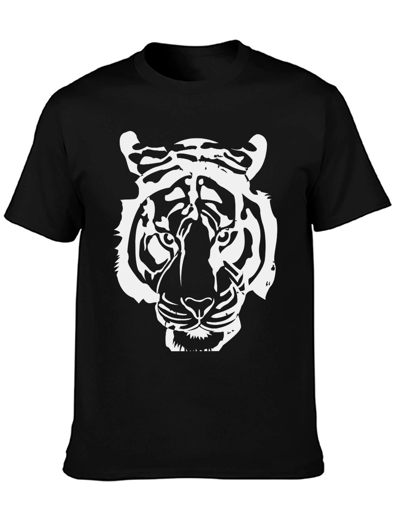 Black Bold Tiger Graphic Tee - Black Cotton T-Shirt view 3