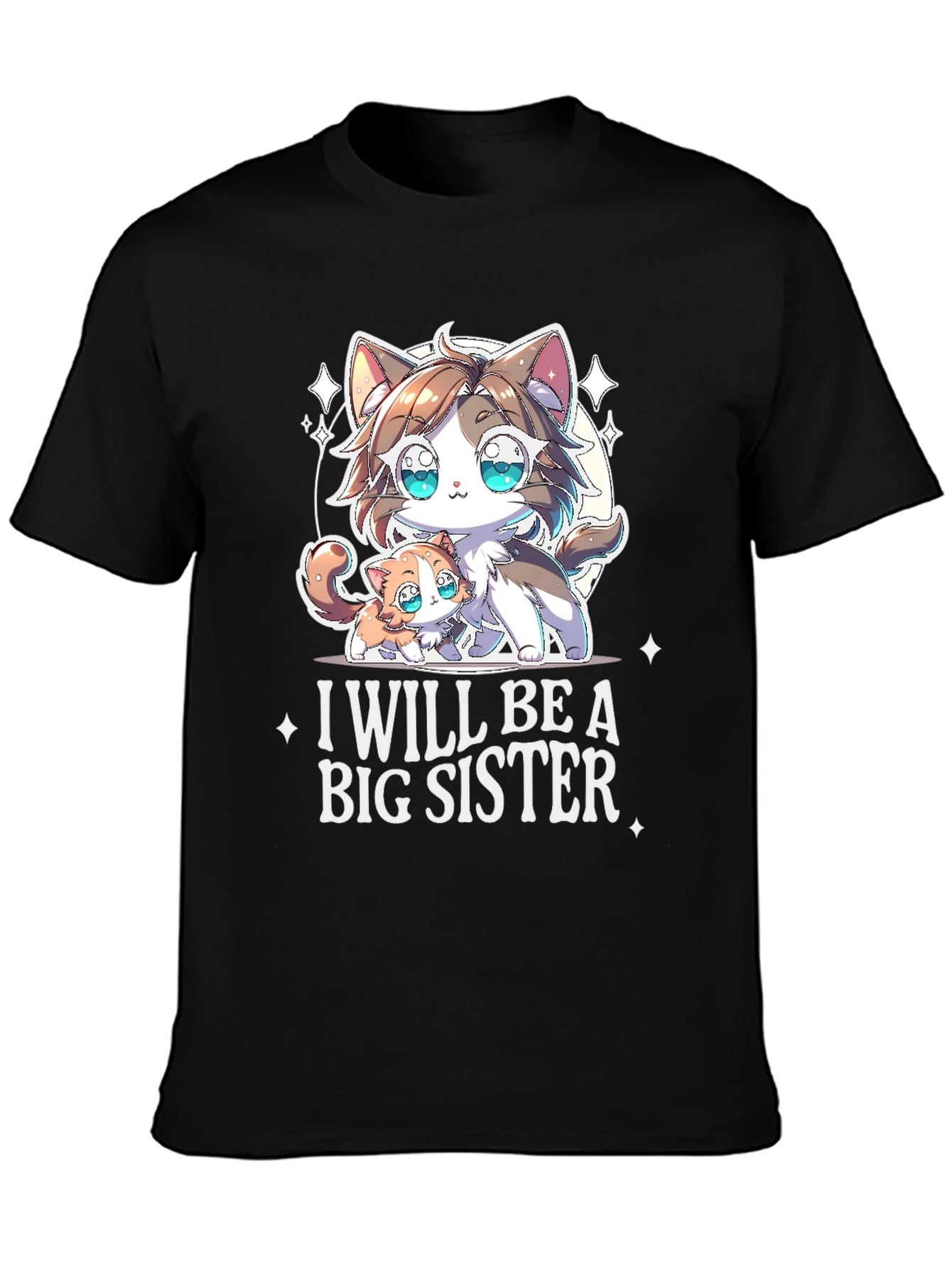 Black I Will Be A Big Sister T-Shirt view 3