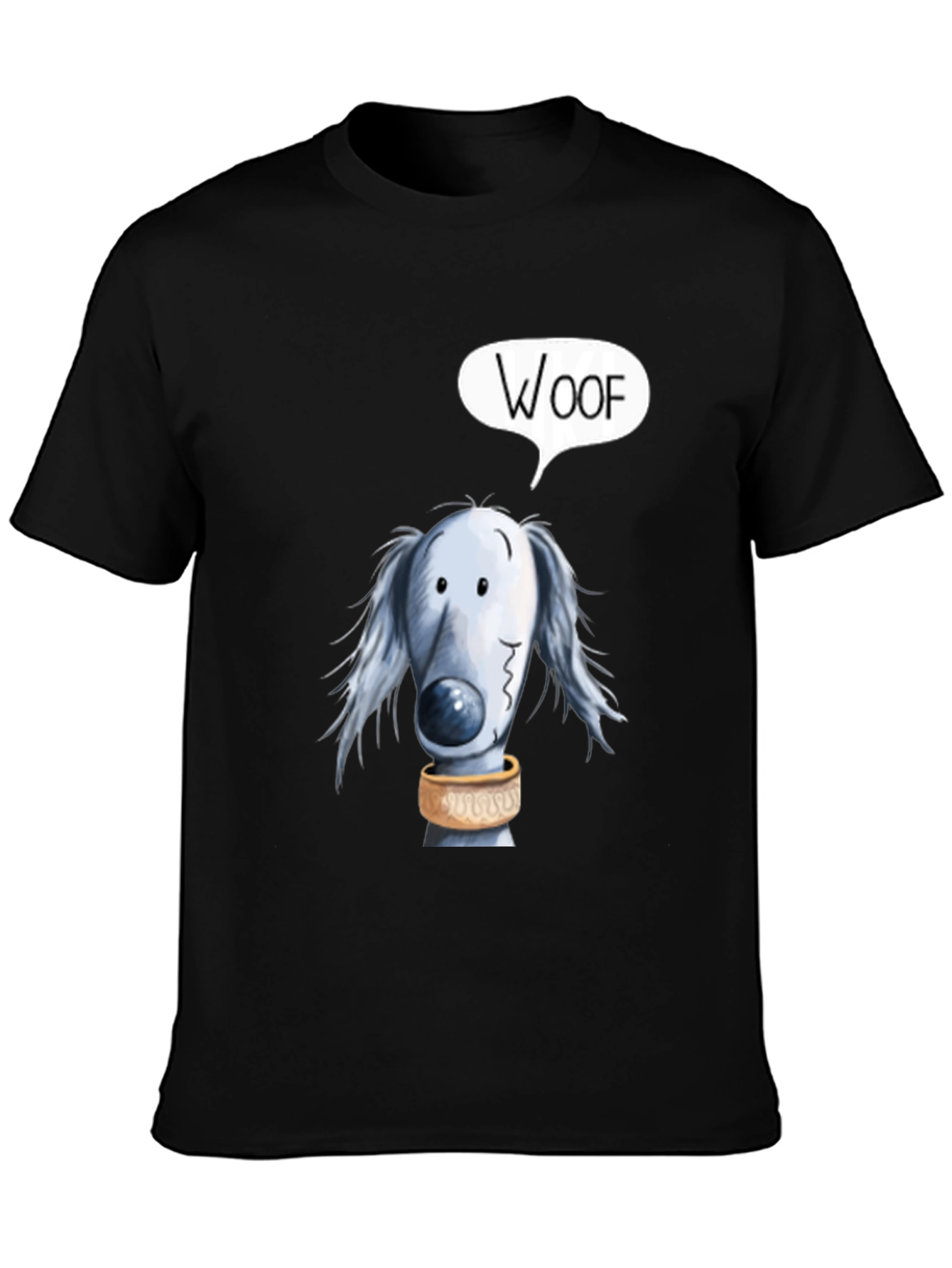 Black Woof Dog Graphic Black T-Shirt view 3