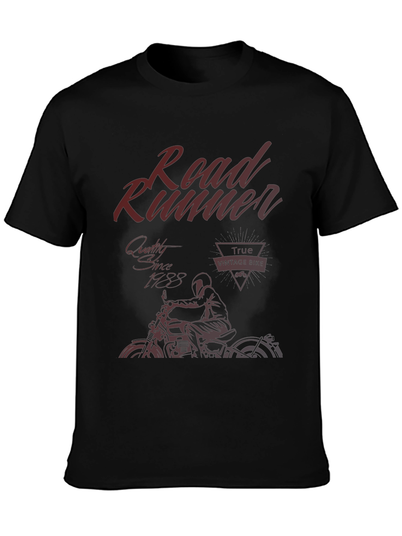 Black Road Runner Vintage Bike T-Shirt - Black view 3