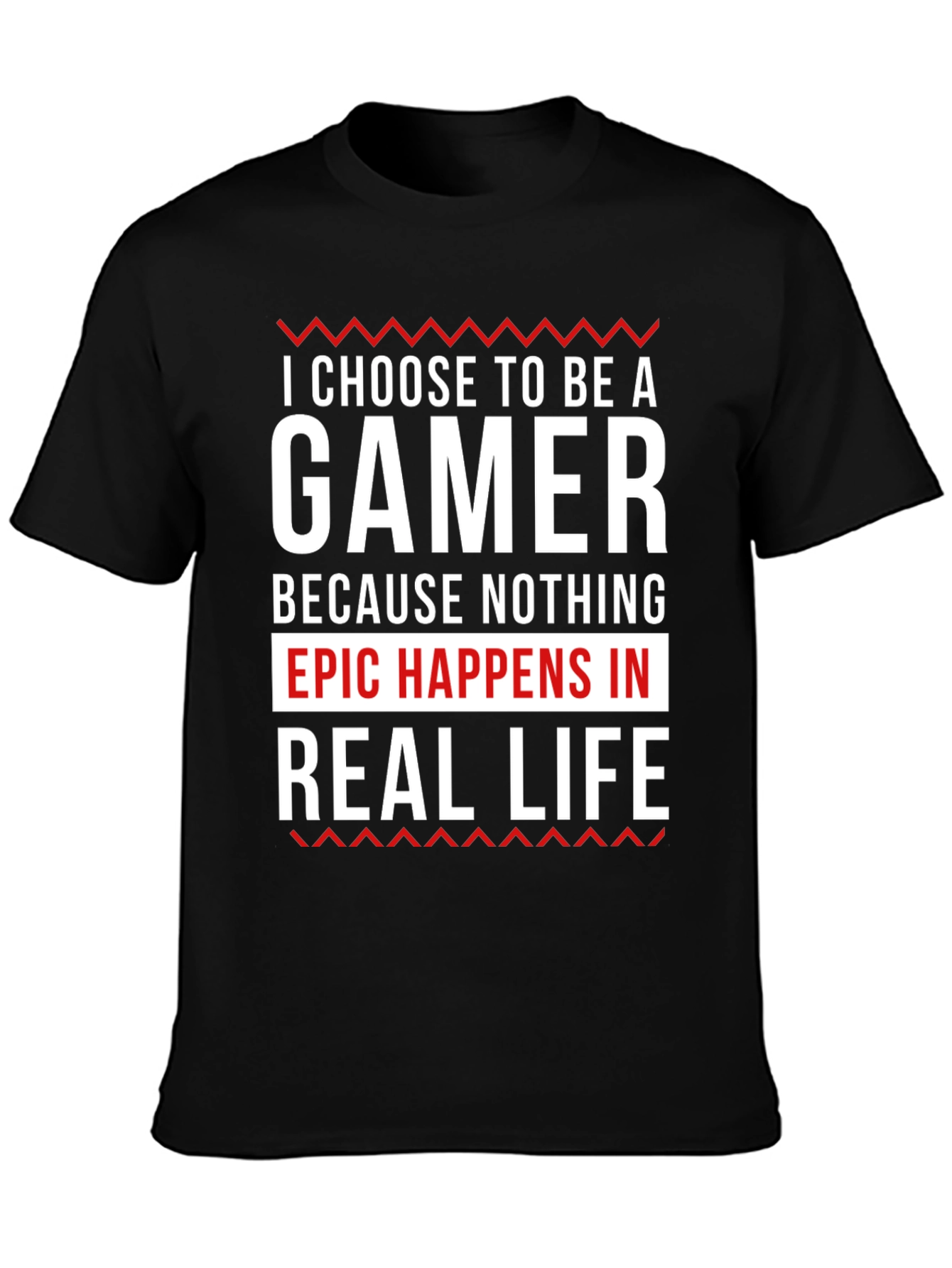 Black Gamer T-Shirt - Epic Happens Here! view 3