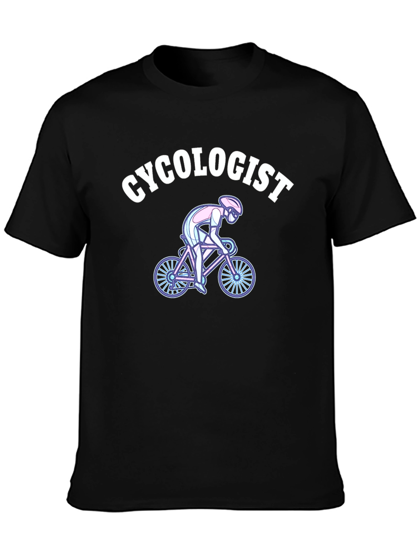 Black Cycologist T-Shirt - Bike Lover Tee view 3