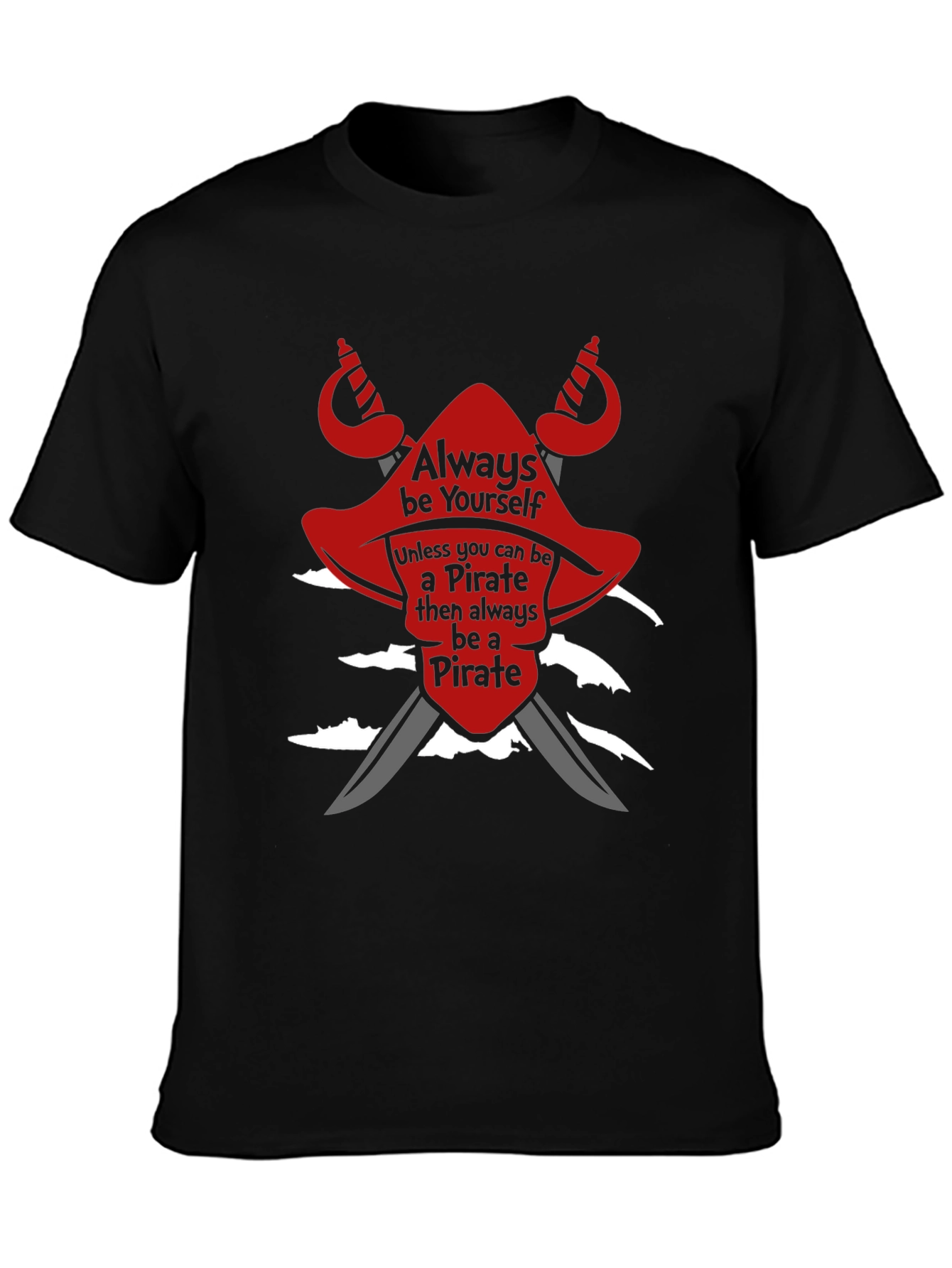 Black Pirate T-Shirt: Always Be Yourself Novelty Tee view 3