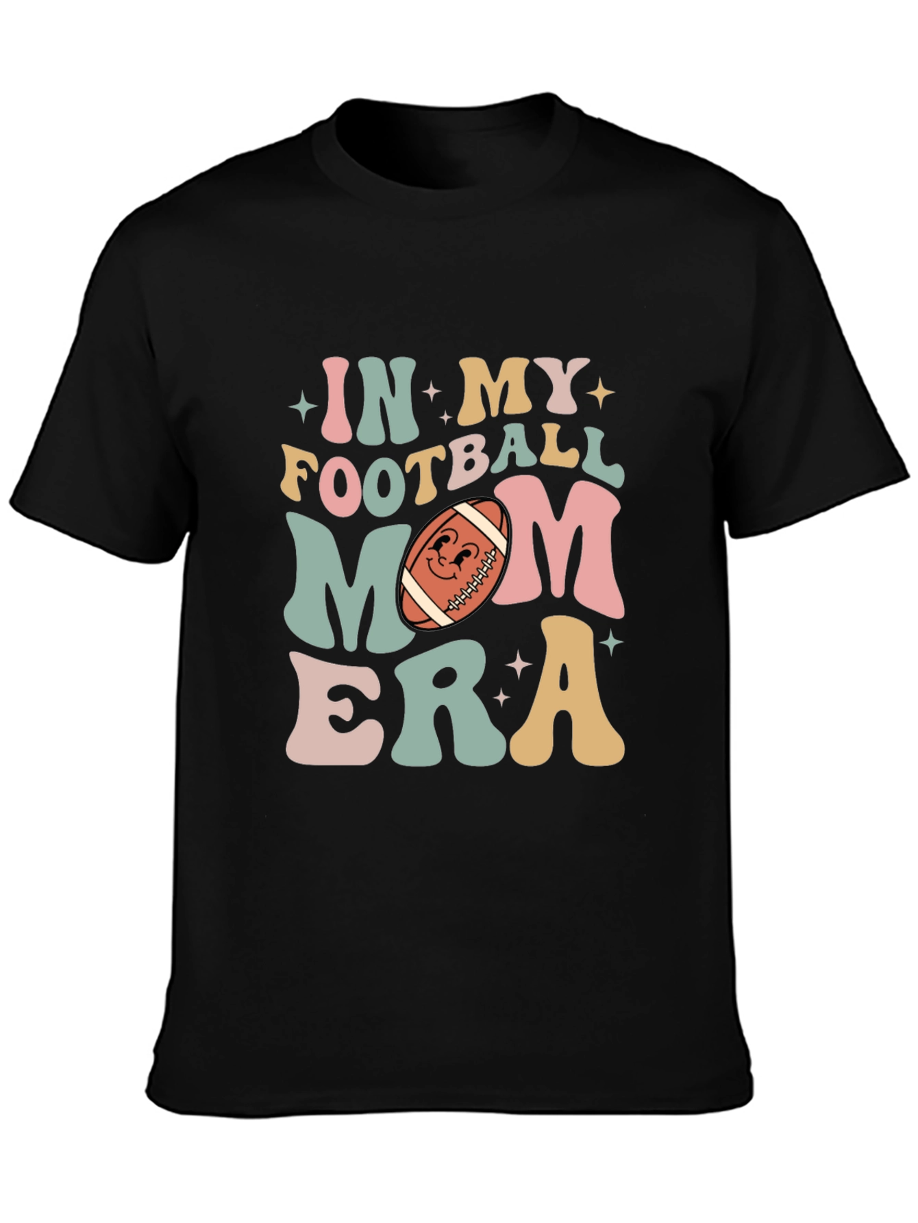 Black Football Mom Era T-Shirt view 3