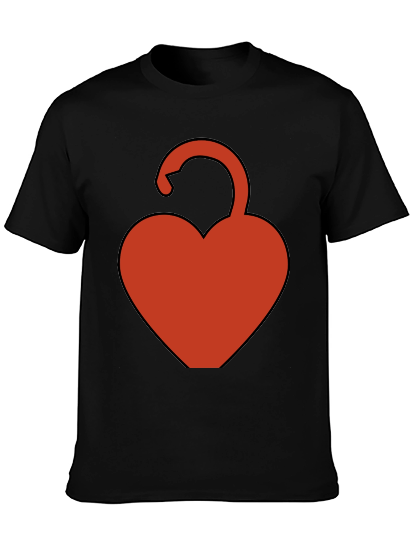 Black Heart Lock Graphic Tee - Black Casual Shirt view 3