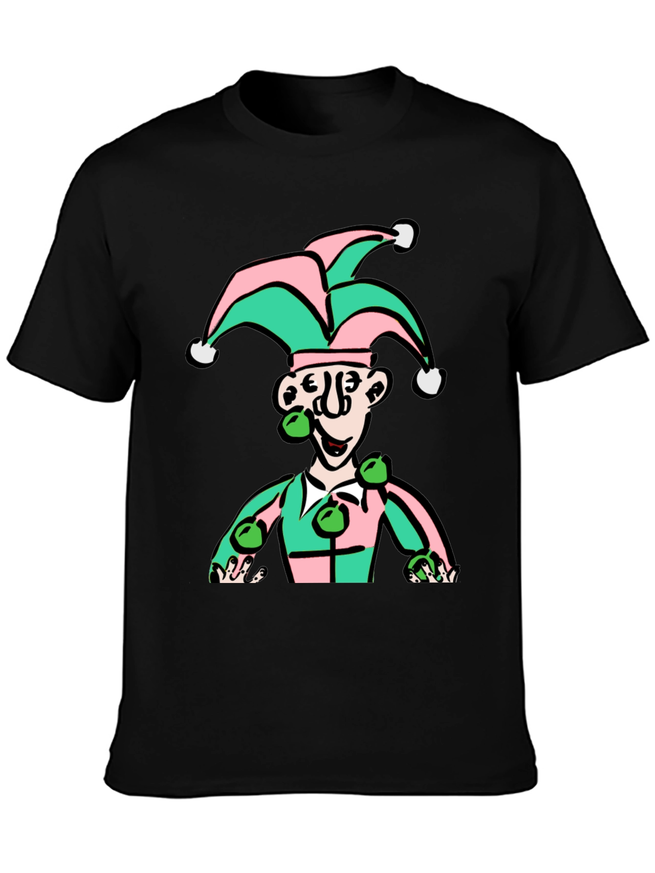 Black Jester Graphic T-Shirt - Playful & Unique Design view 3