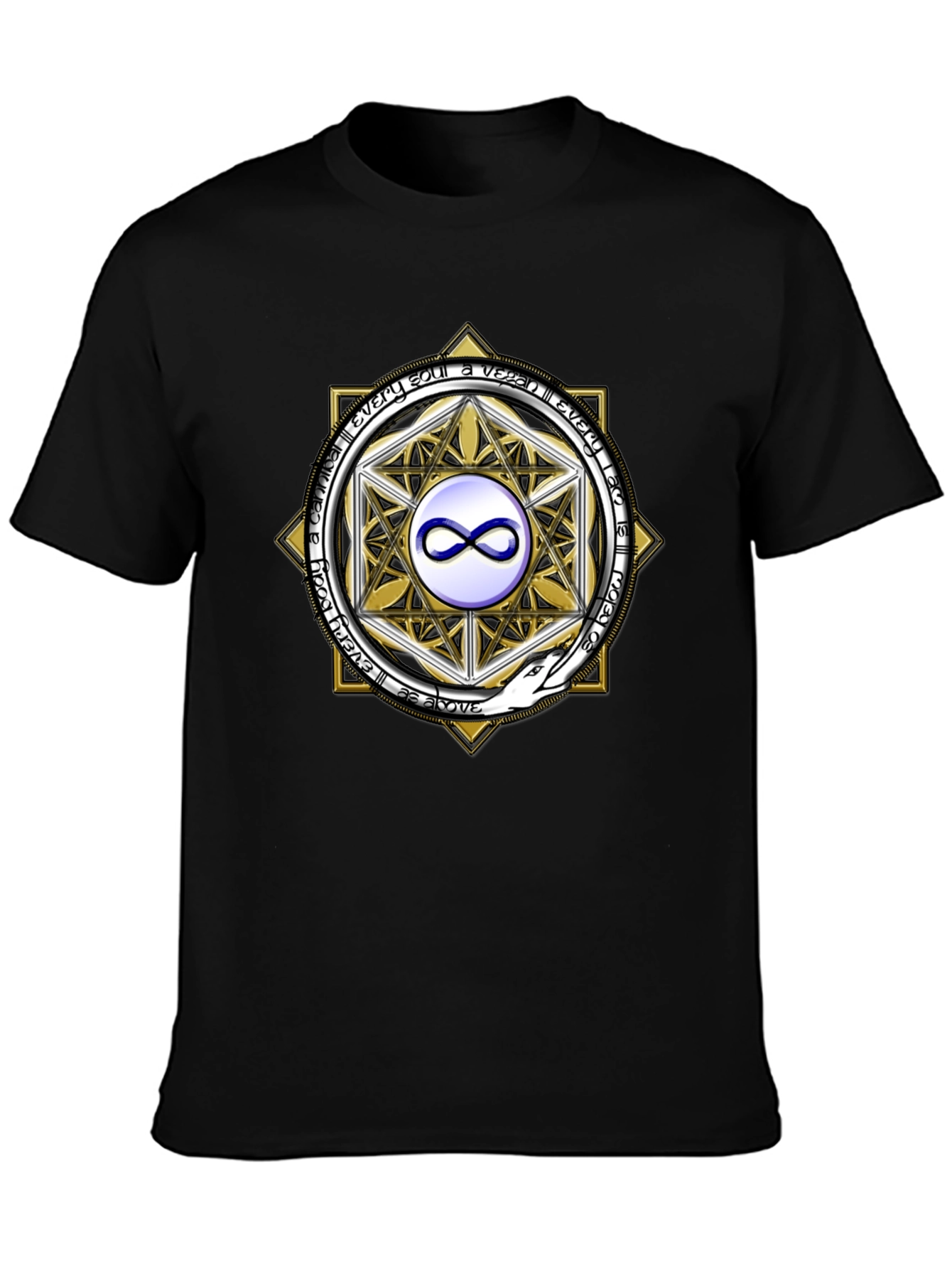 Black Esoteric Infinity Symbol Graphic Tee - Unisex Black T-Shirt view 3