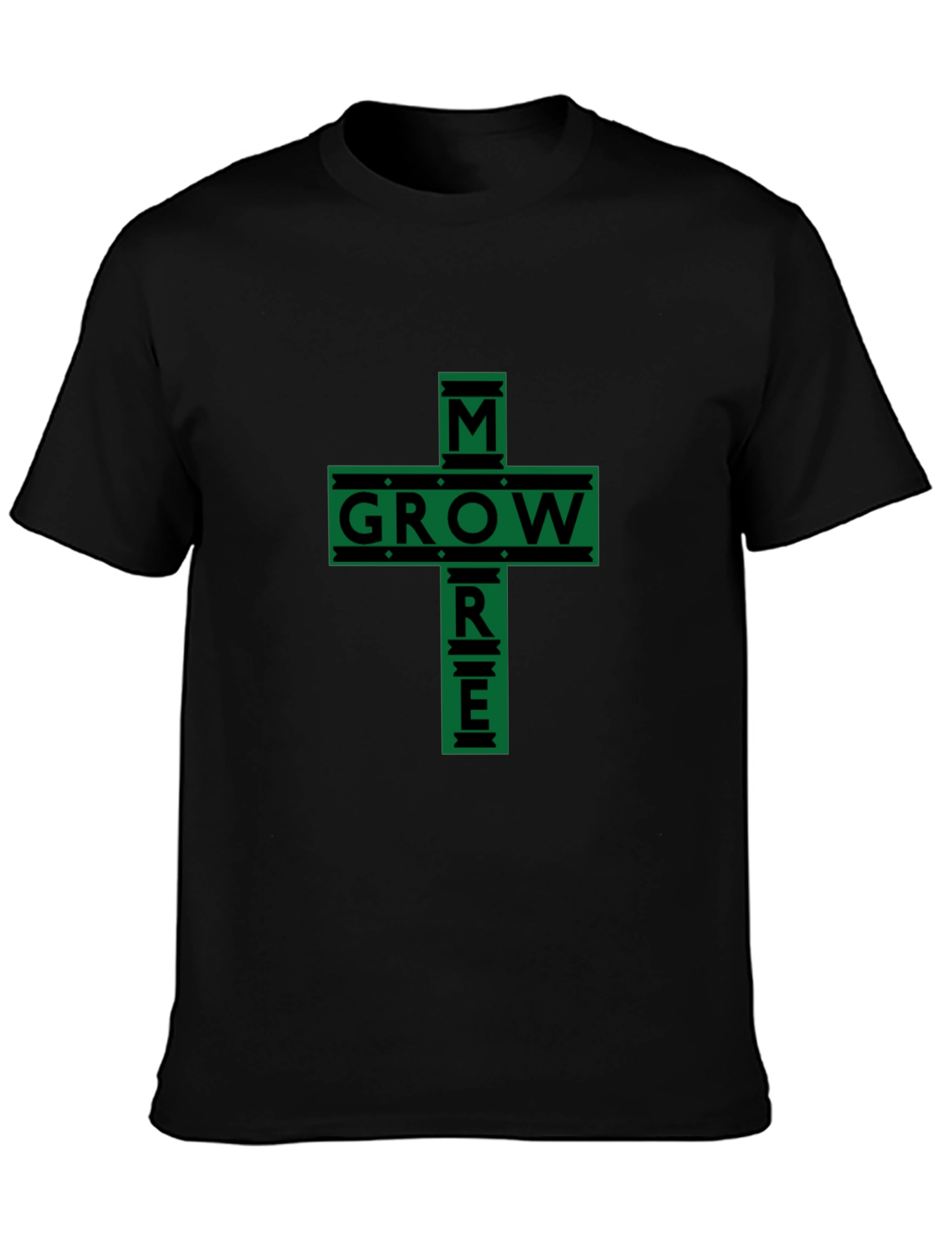 Black Grow More Graphic Tee - Black Cotton Blend view 3