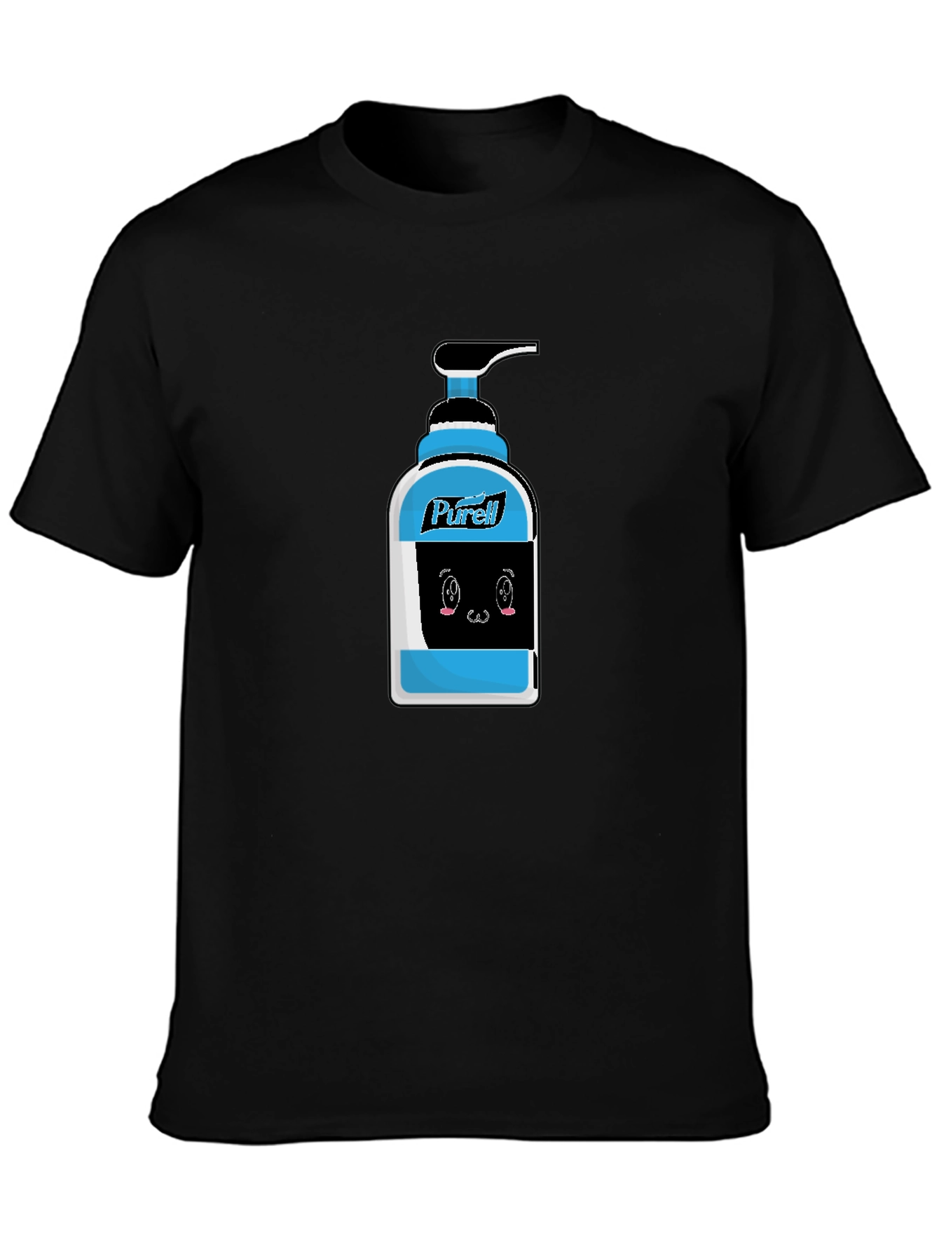 Black Purell Cartoon Graphic Black T-Shirt view 3
