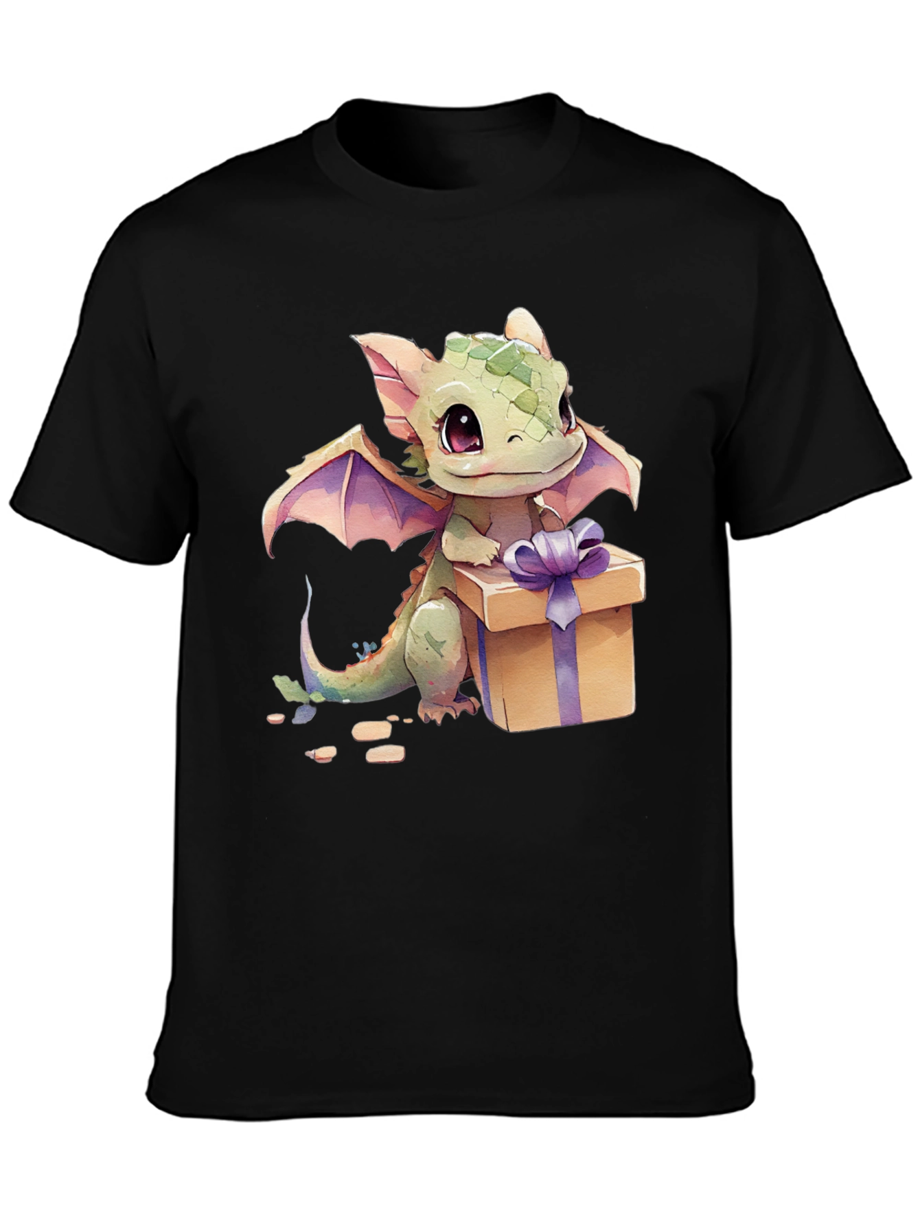 Black Cute Dragon Gift Tee view 3