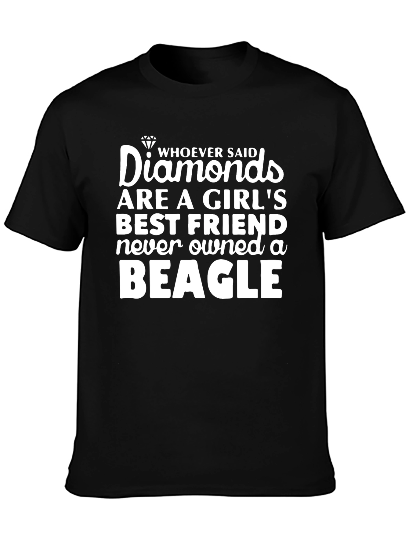 Black Diamonds & Beagles Graphic T-Shirt - Dog Lover Tee view 3