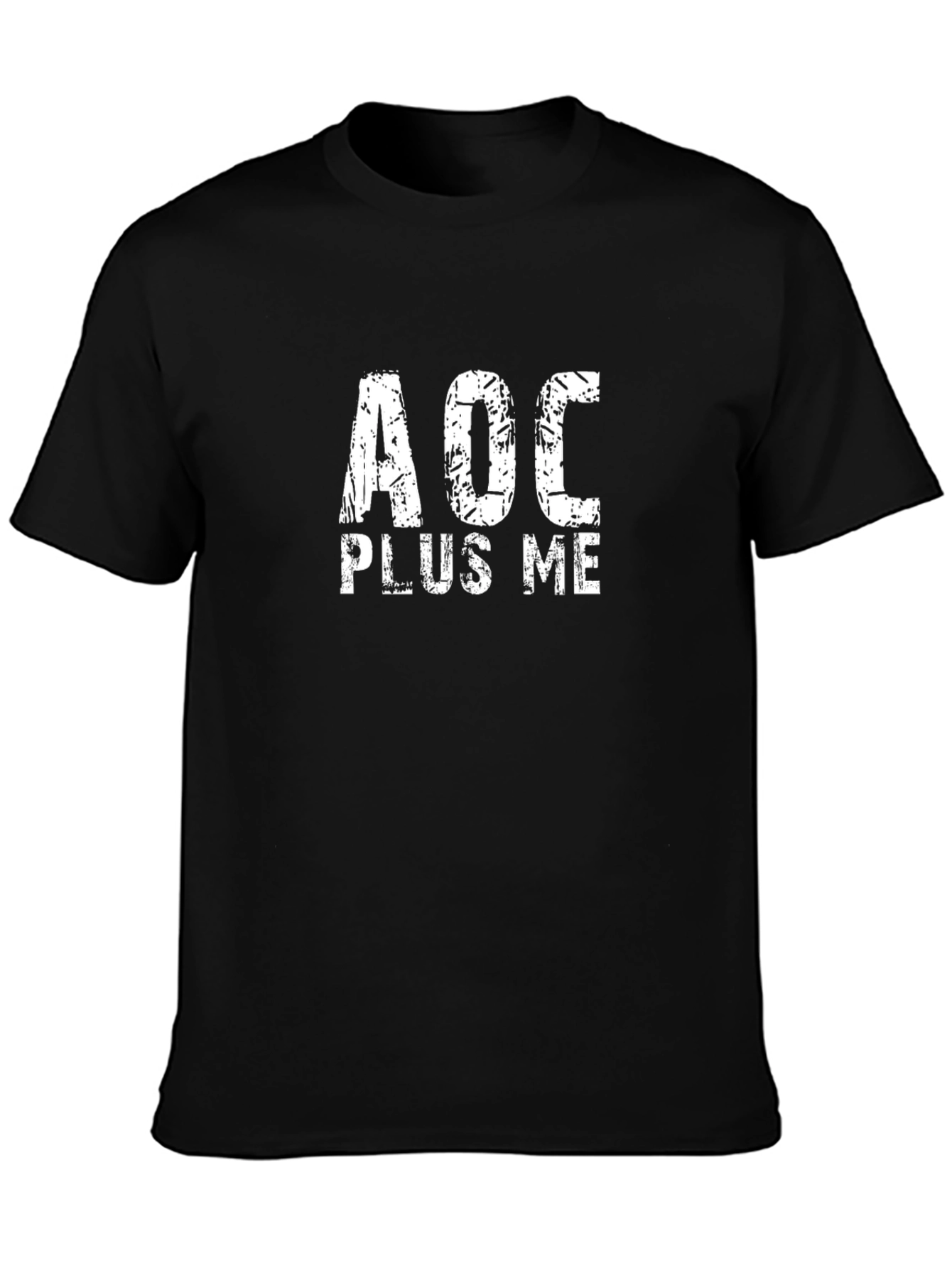 Black AOC Plus Me Graphic Tee - Political Statement Shirt view 3