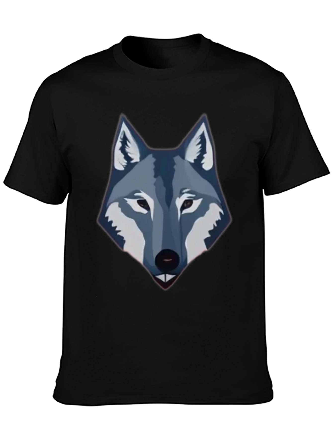 Black Men's Black Wolf Graphic Tee view 3