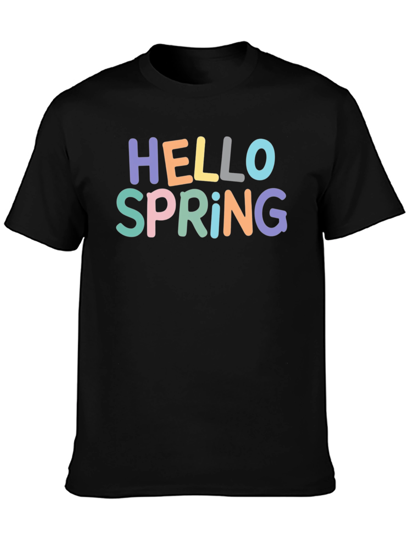 Hello Spring Graphic Tee - Short Sleeve Crew Neck T-Shirt - 3