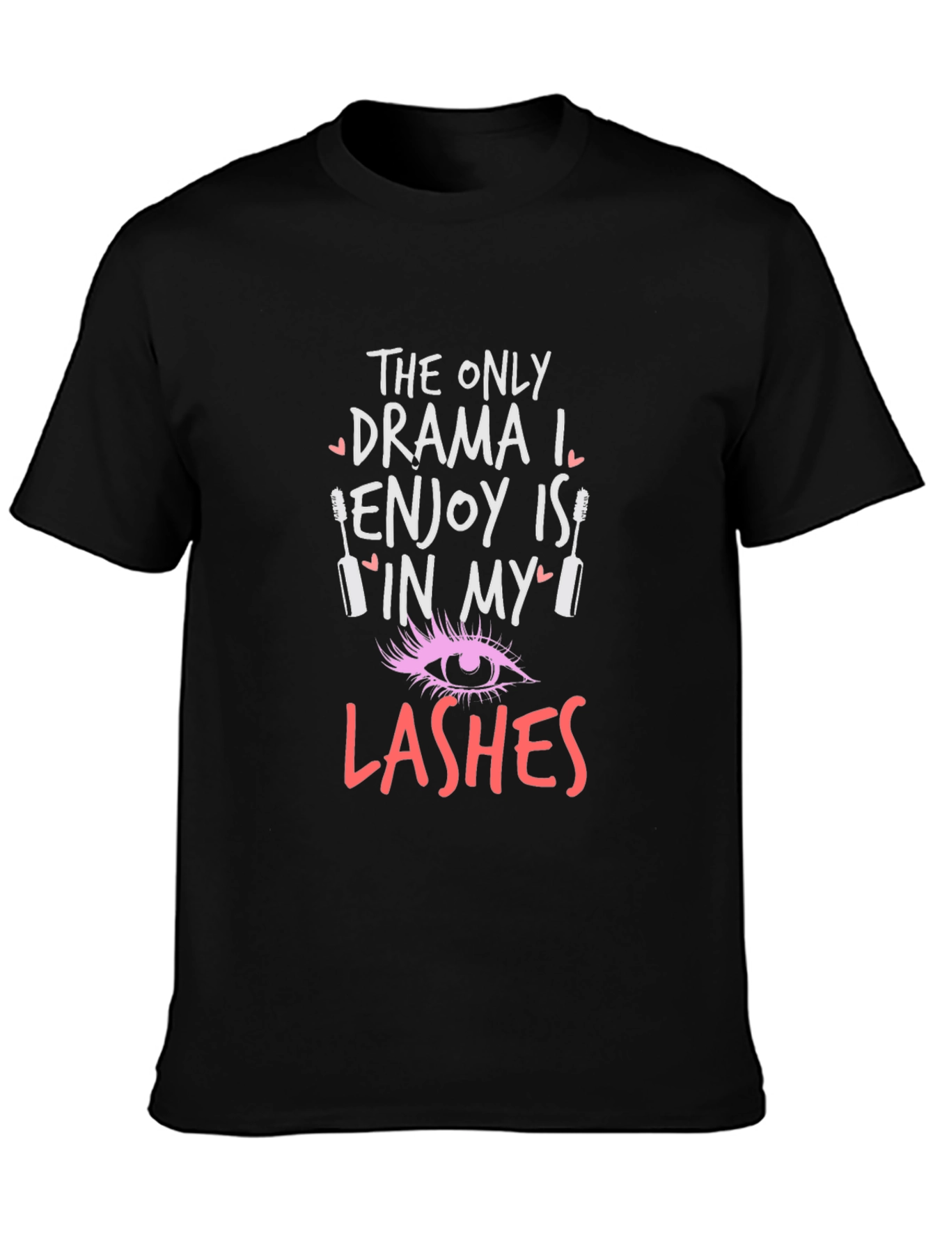 Black Drama Lashes Graphic Tee - Stylish & Comfy Cotton T-Shirt view 3