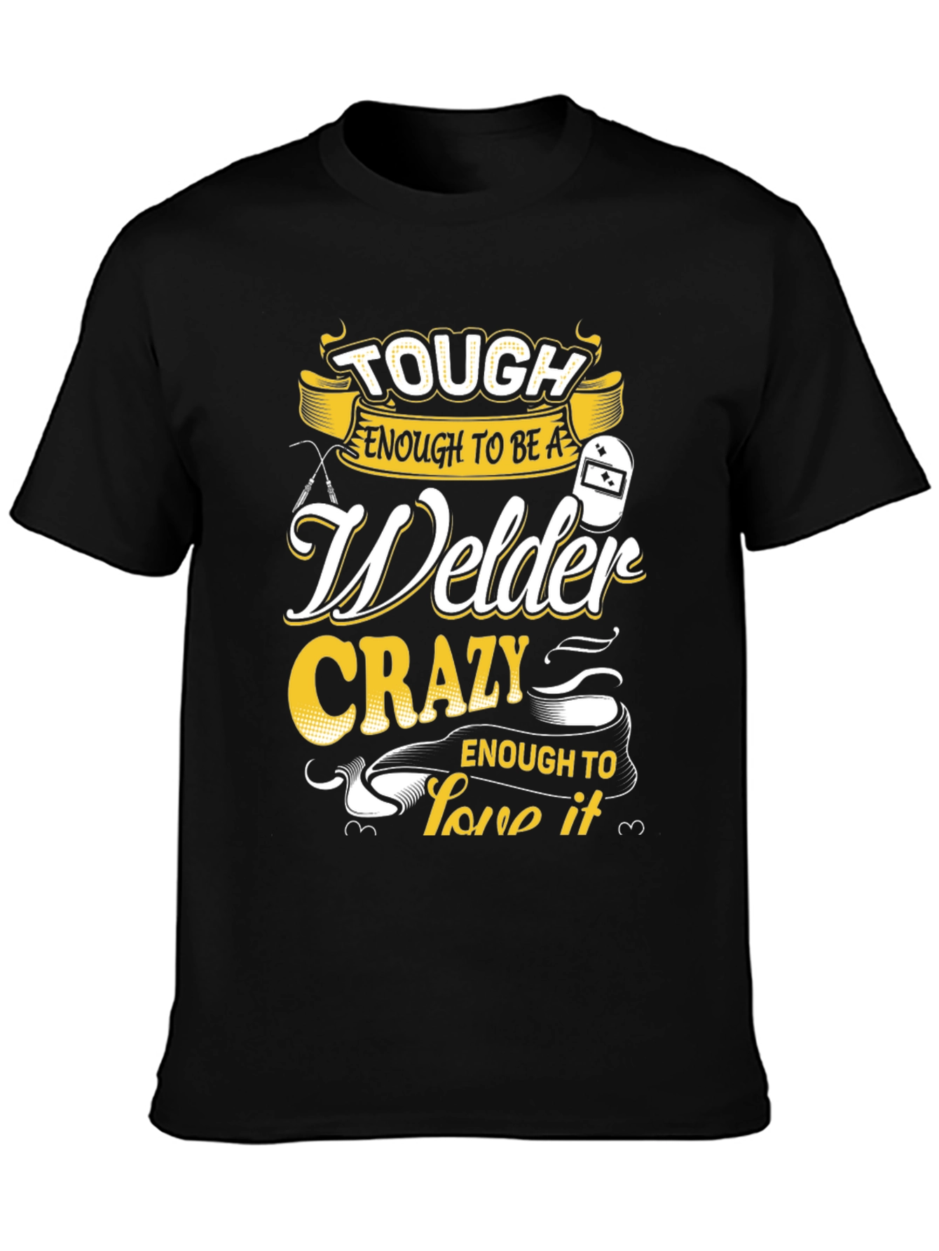 Black Tough Welder Graphic Tee - Black Cotton Blend view 3