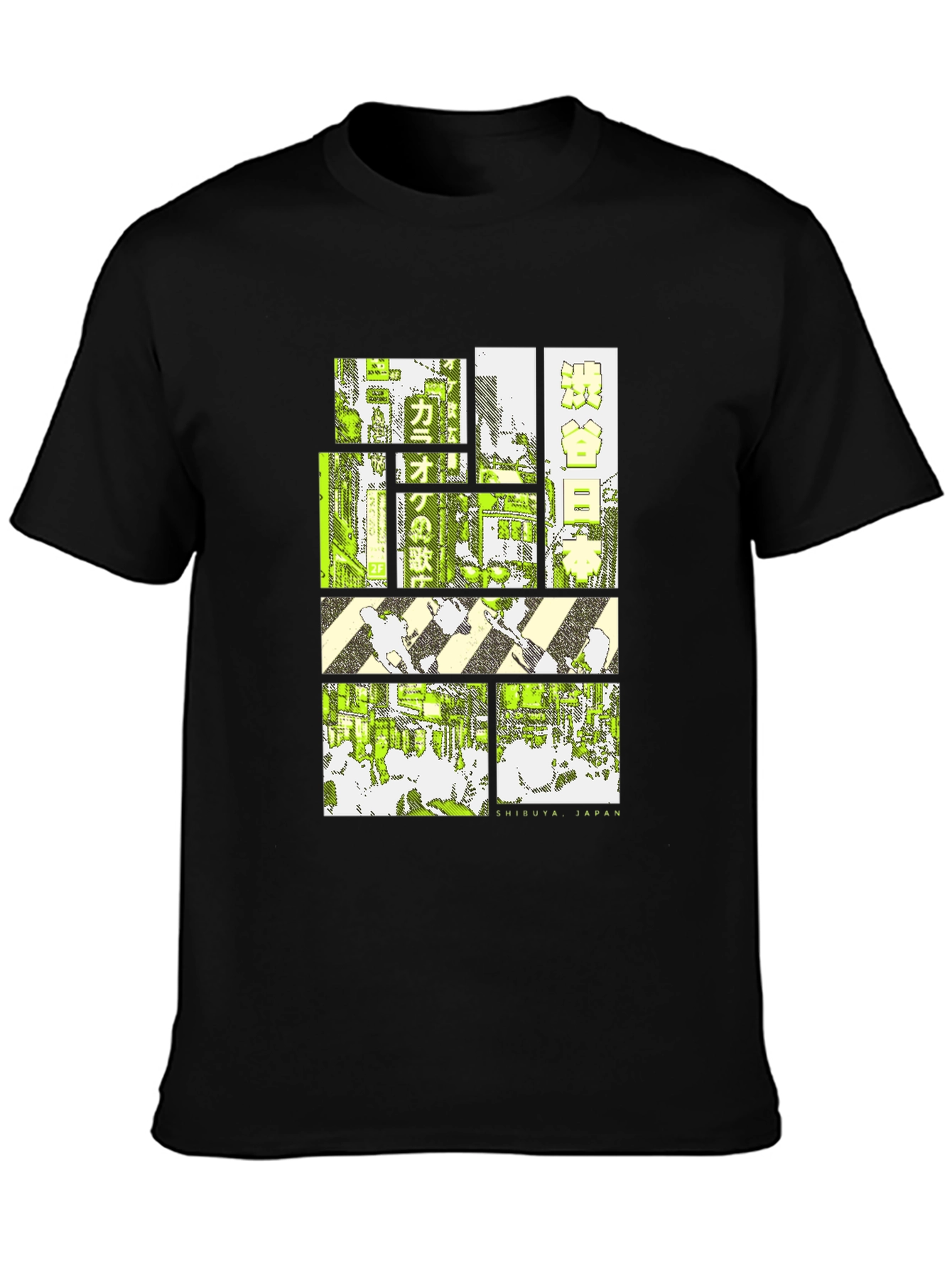 Black Retro Shibuya Japan T-Shirt - Urban Style view 3