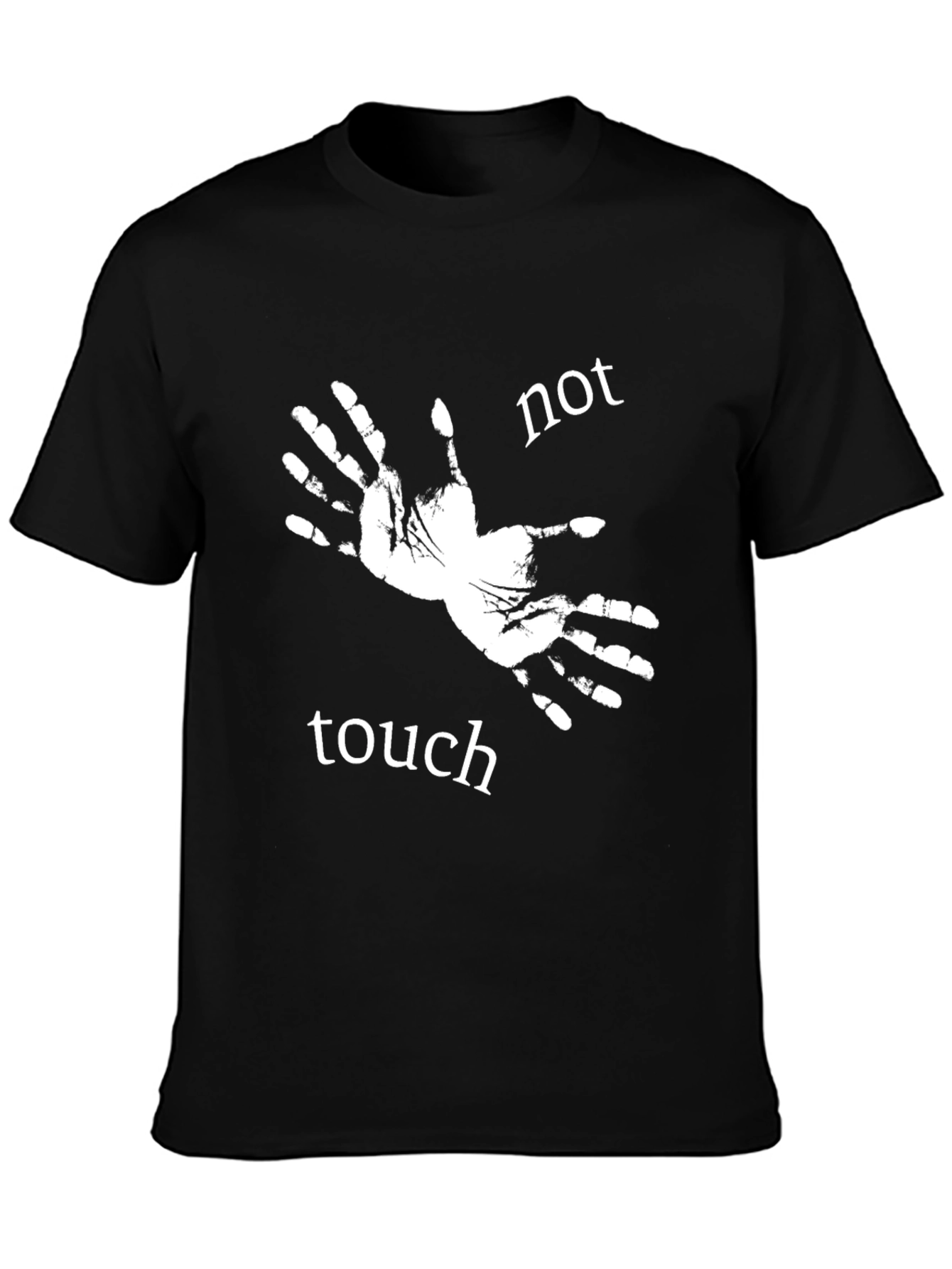 Black Not Touch Tee - Novelty Graphic Print T-Shirt view 3