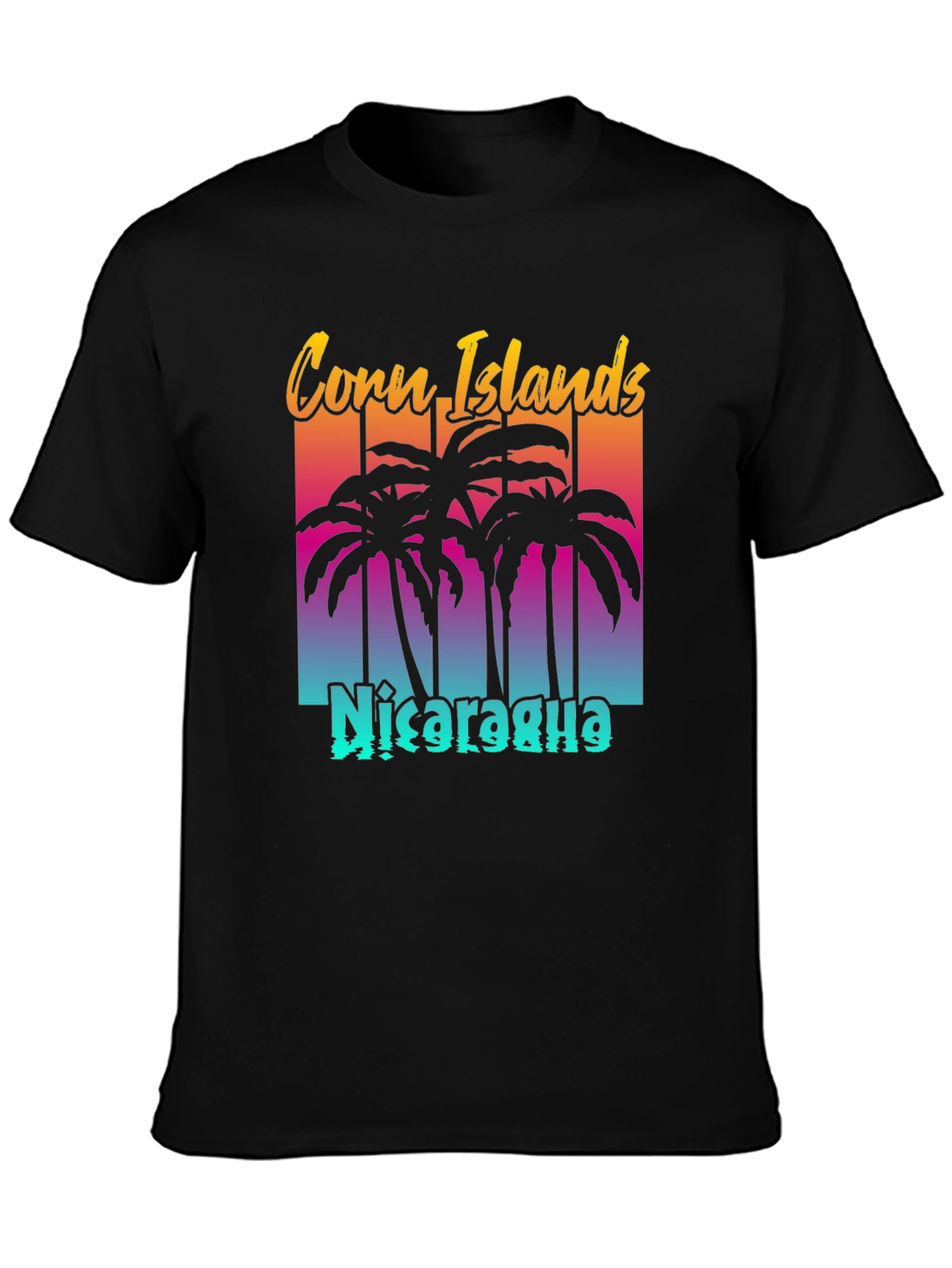 Black Corn Islands Nicaragua Tee - Retro Style Graphic T-Shirt view 3