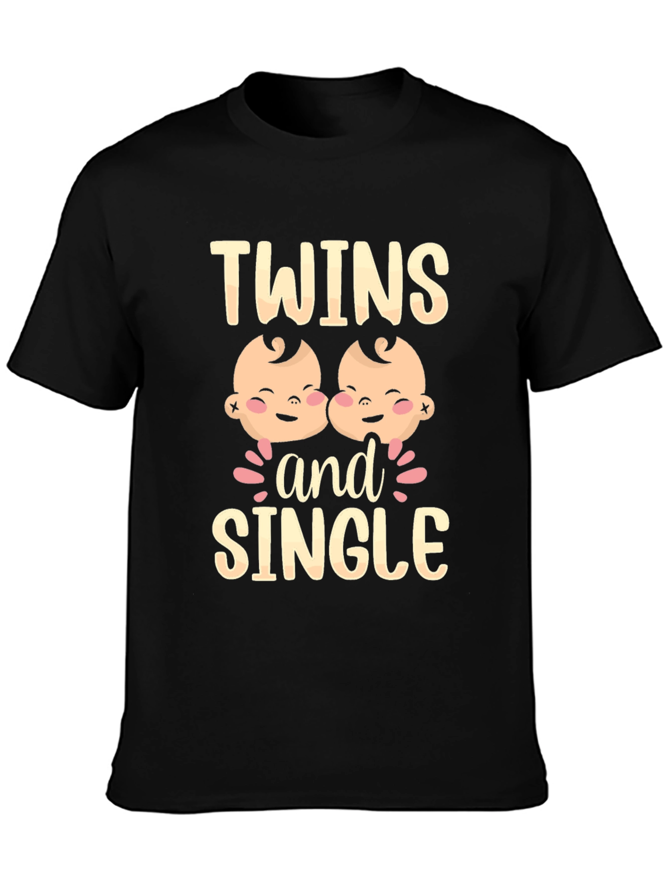 Black Twins and Single Funny Graphic Tee view 3