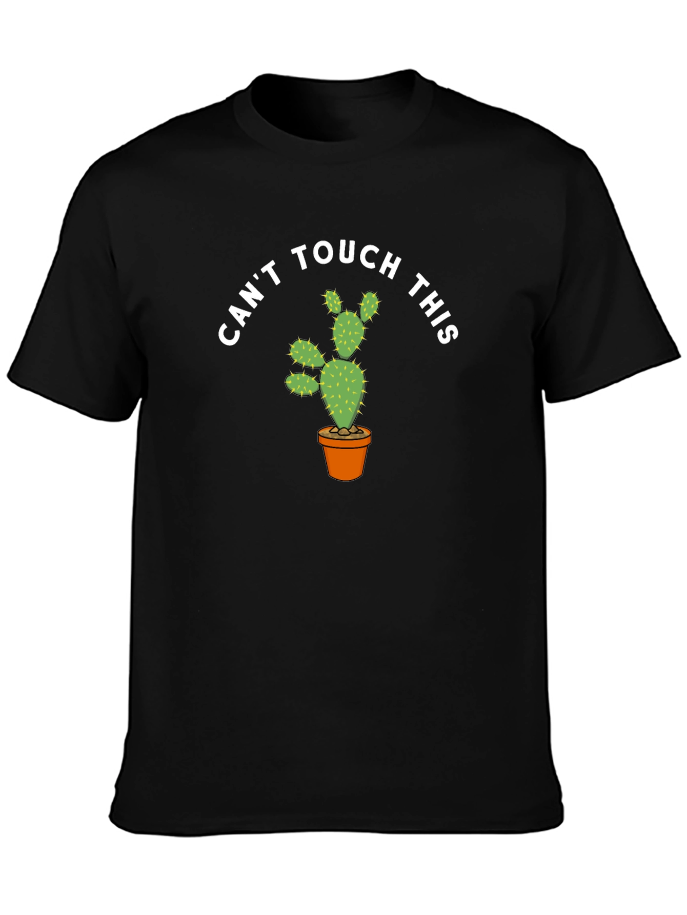 Black Funny Cactus Graphic T-Shirt - Can't Touch This view 3